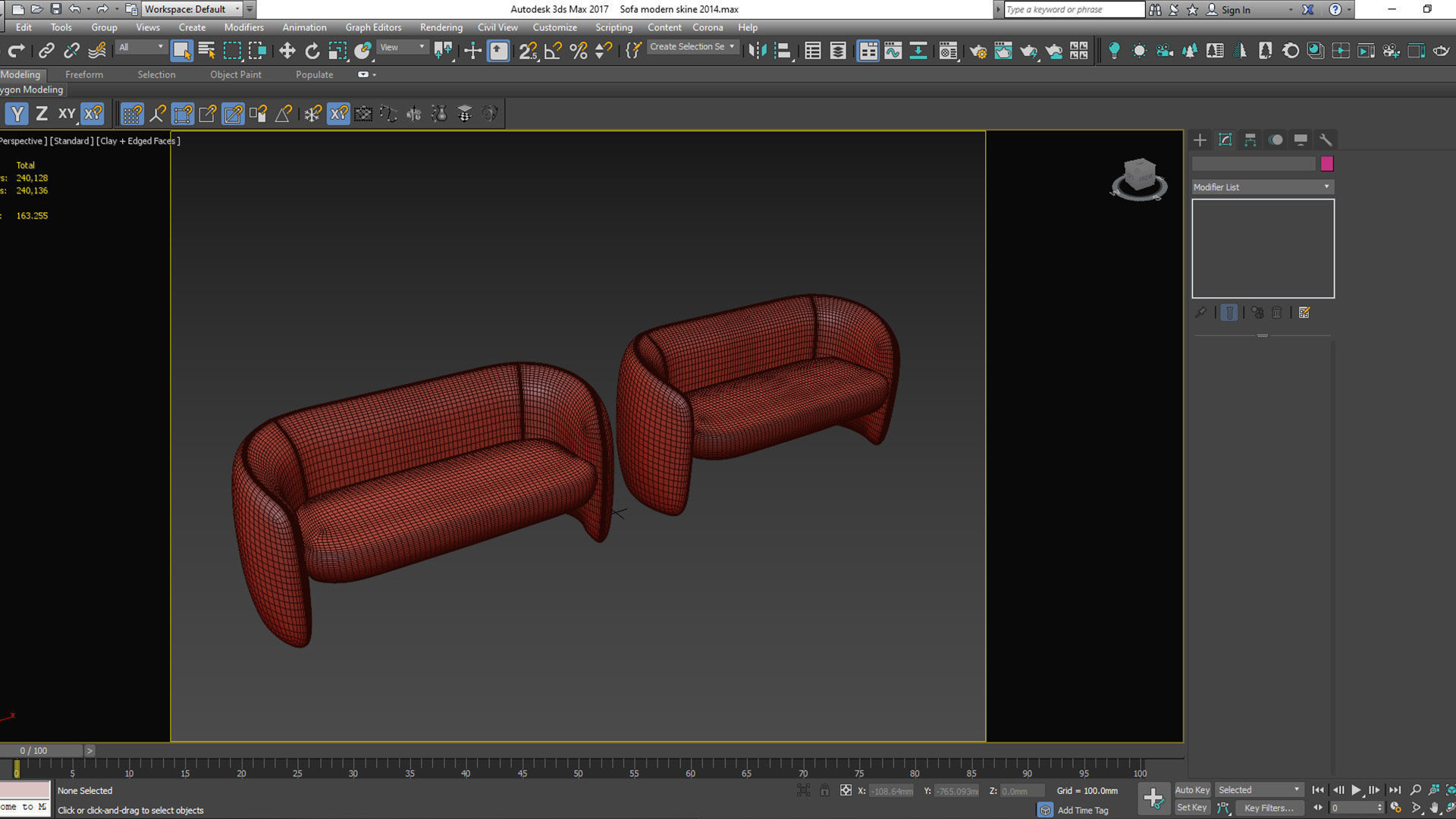 Sofa modern 2014 Low-poly 3D model_8