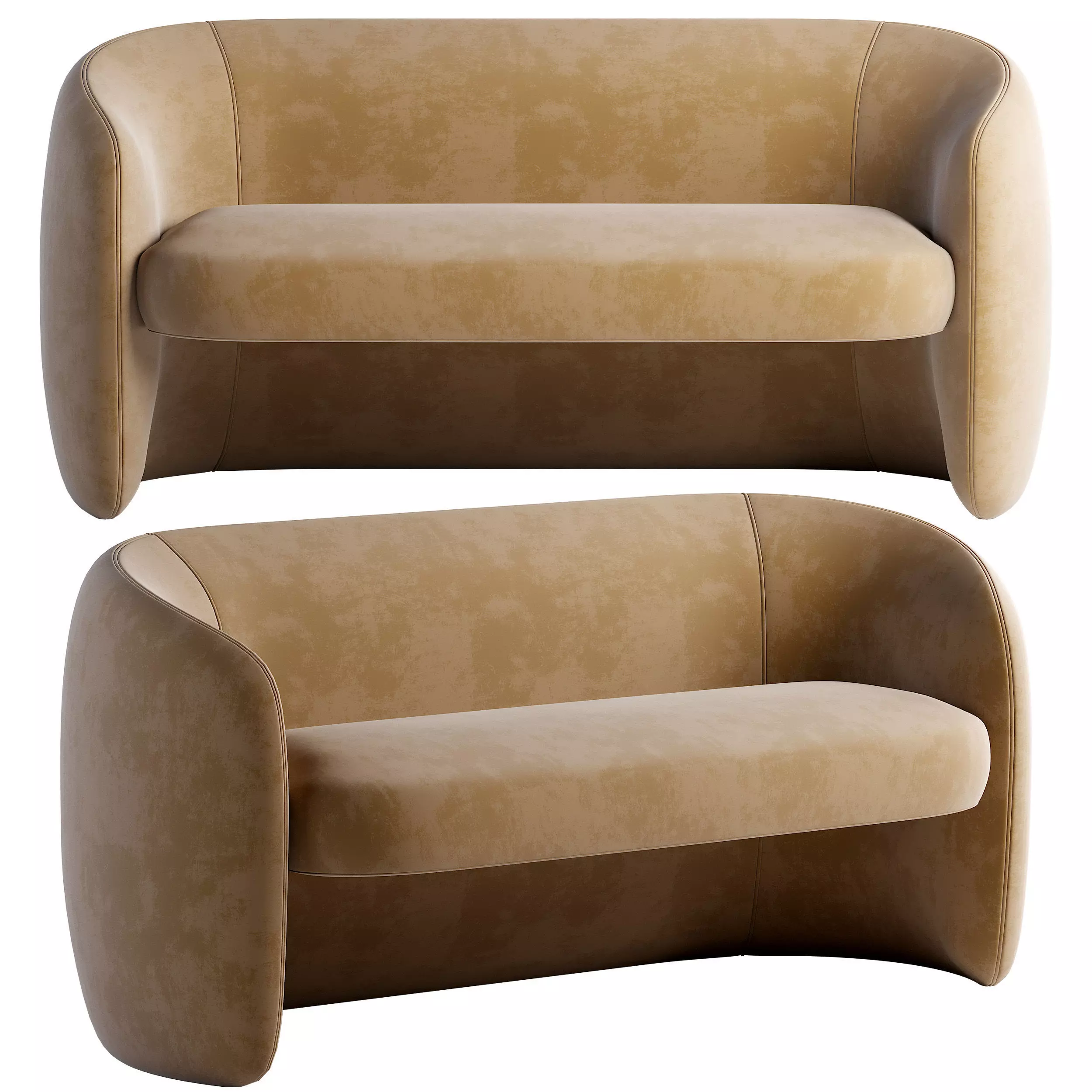 Sofa modern 2014 Low-poly 3D model_0
