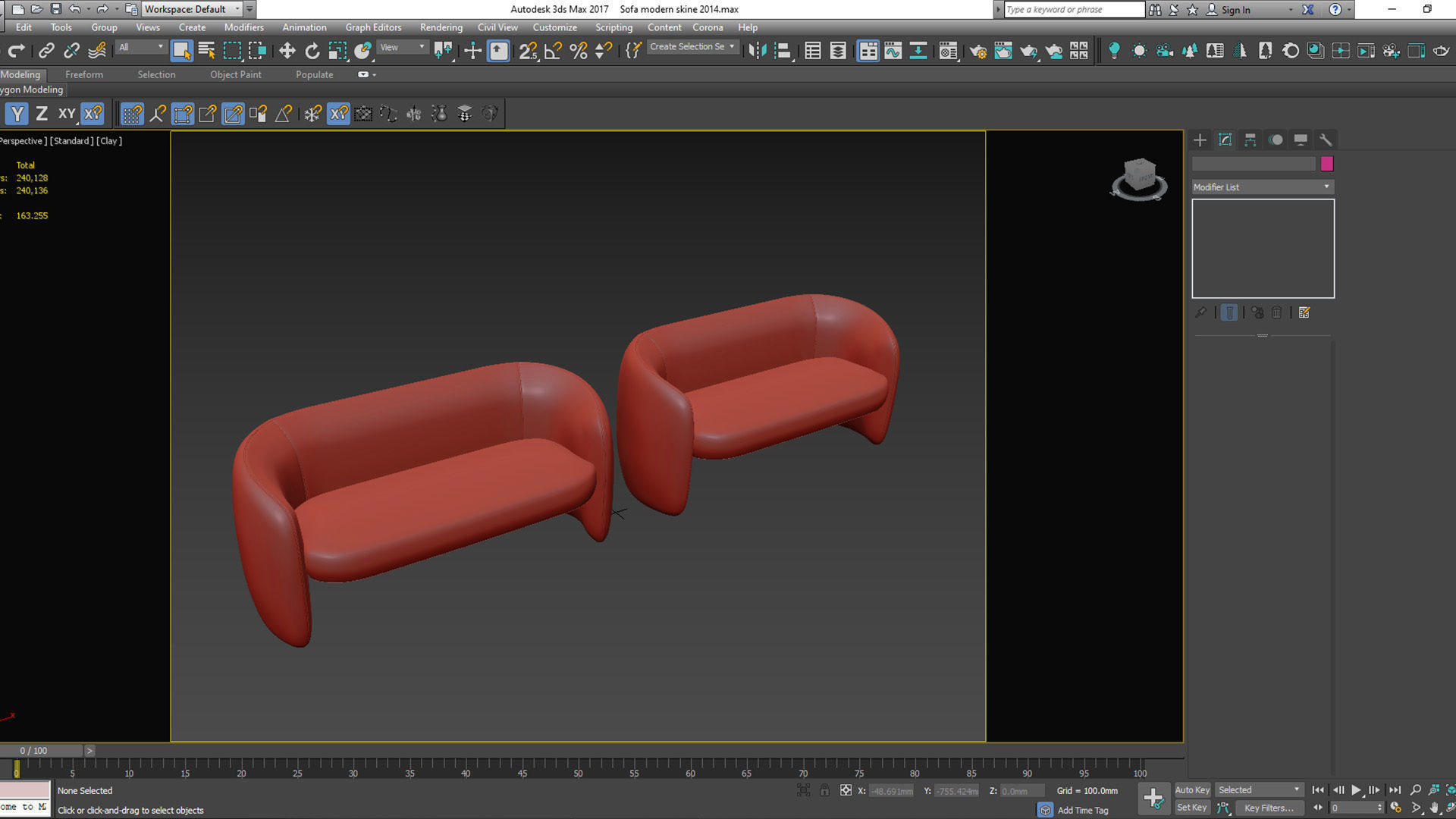 Sofa modern 2014 Low-poly 3D model_7