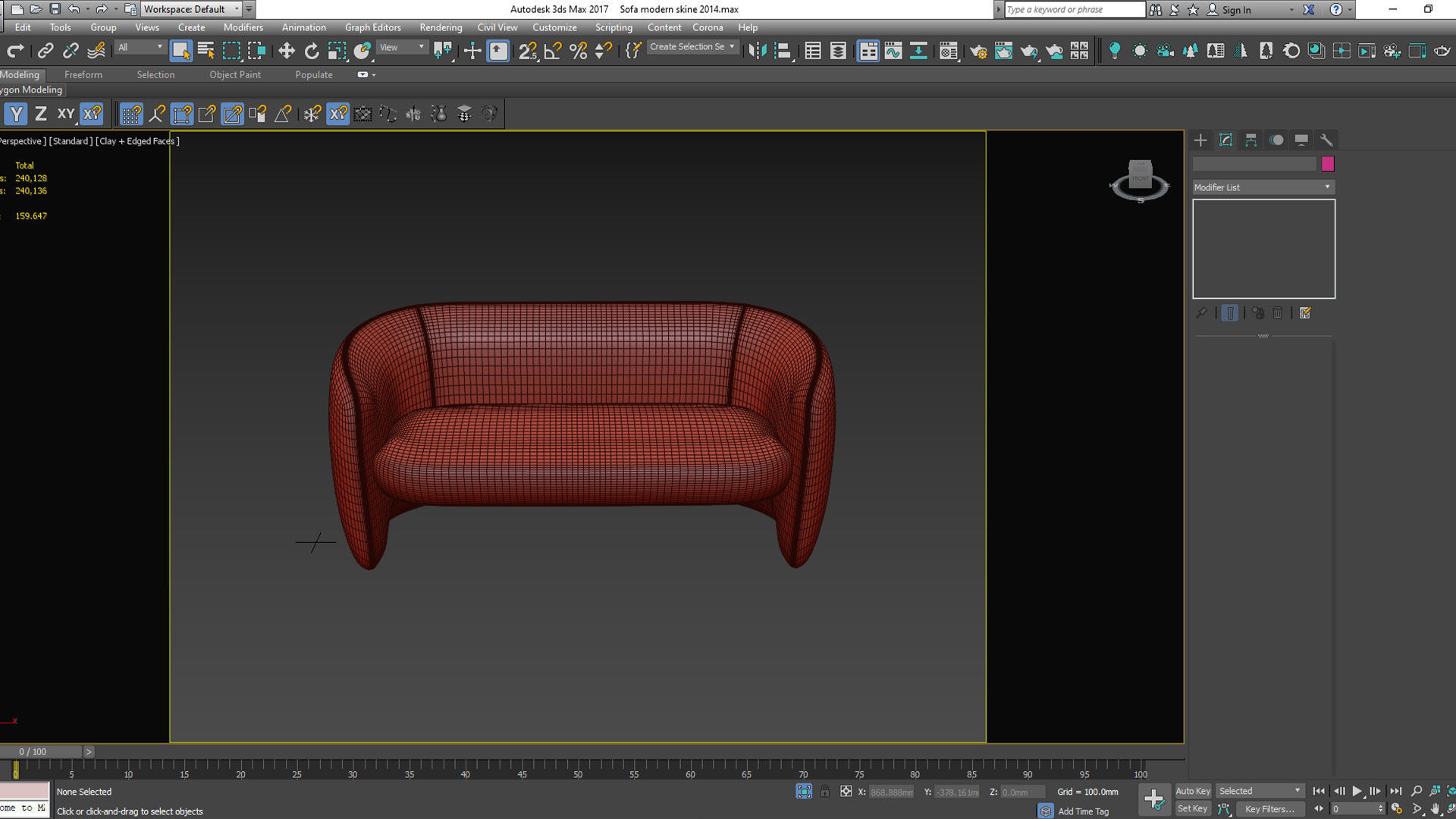 Sofa modern 2014 Low-poly 3D model_9