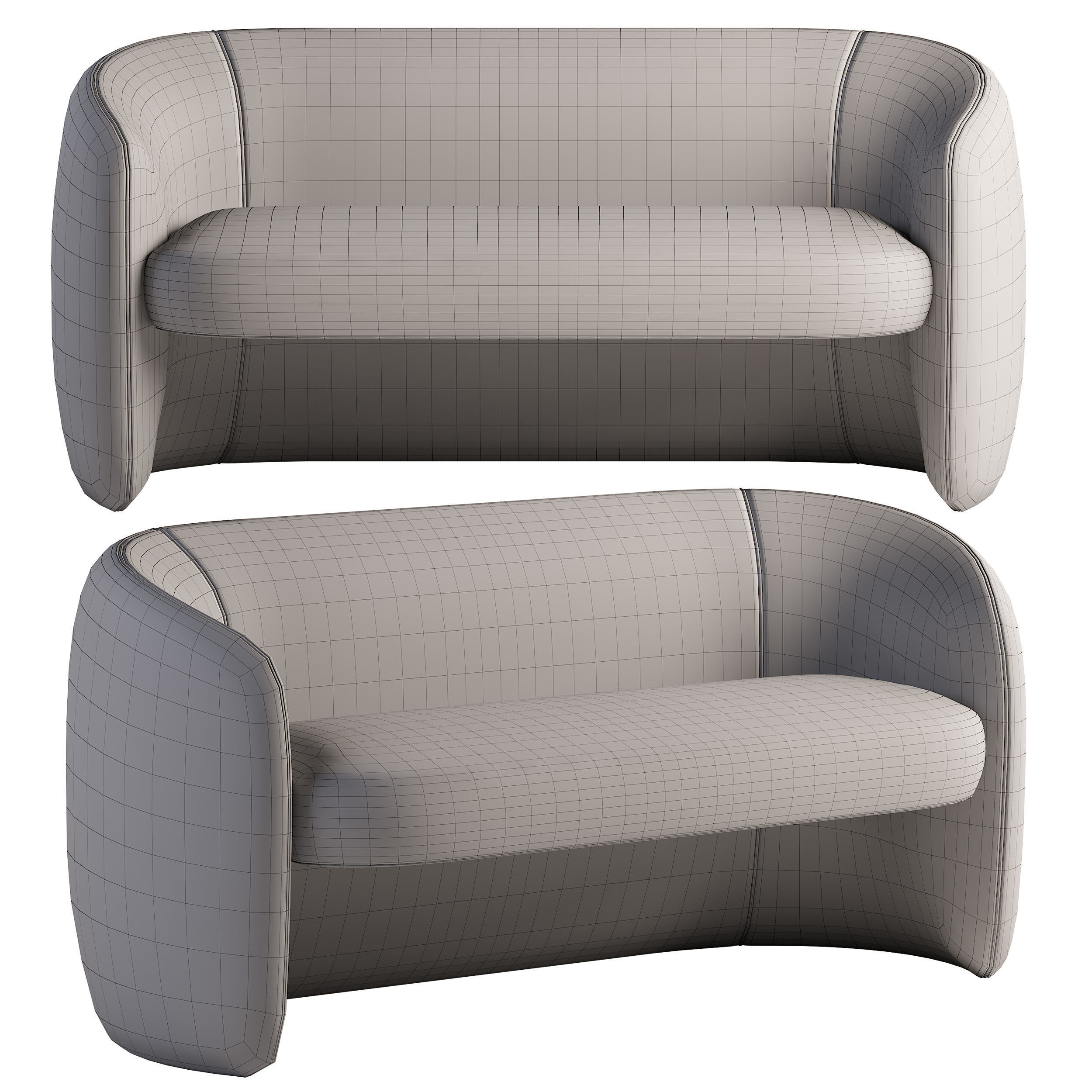 Sofa modern 2014 Low-poly 3D model_3