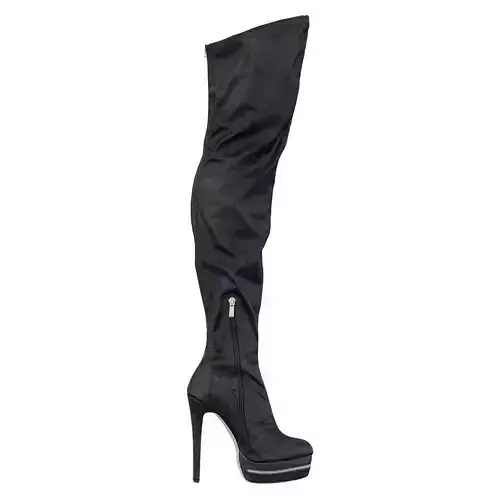 Leather Back Zipper Boots 3D model