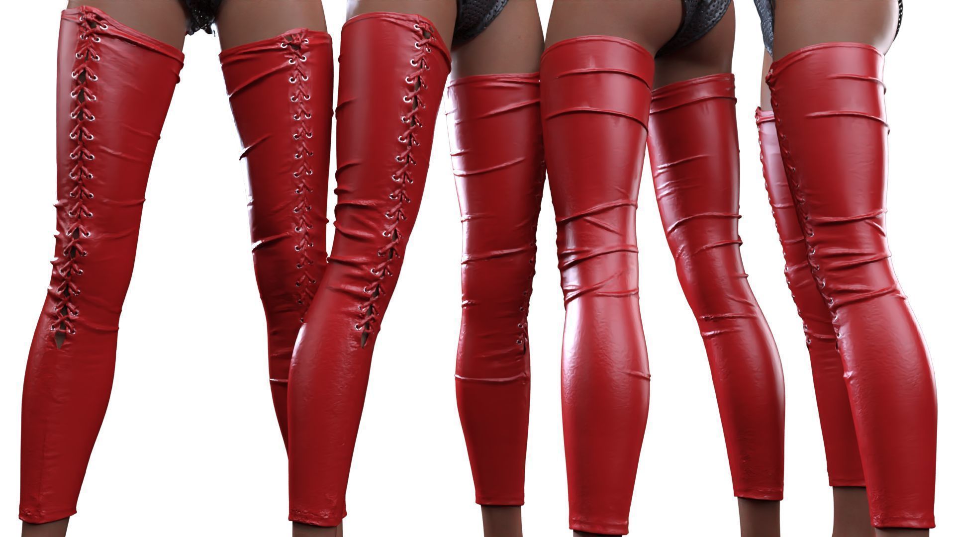 Laced Partial Leggings 3D model_14