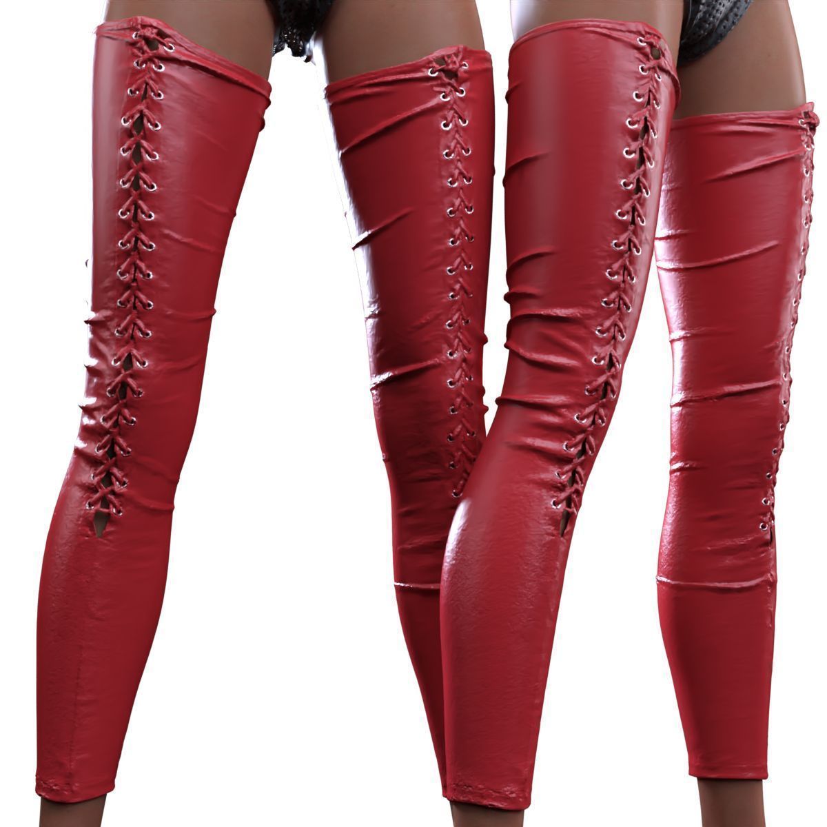 Laced Partial Leggings 3D model_12