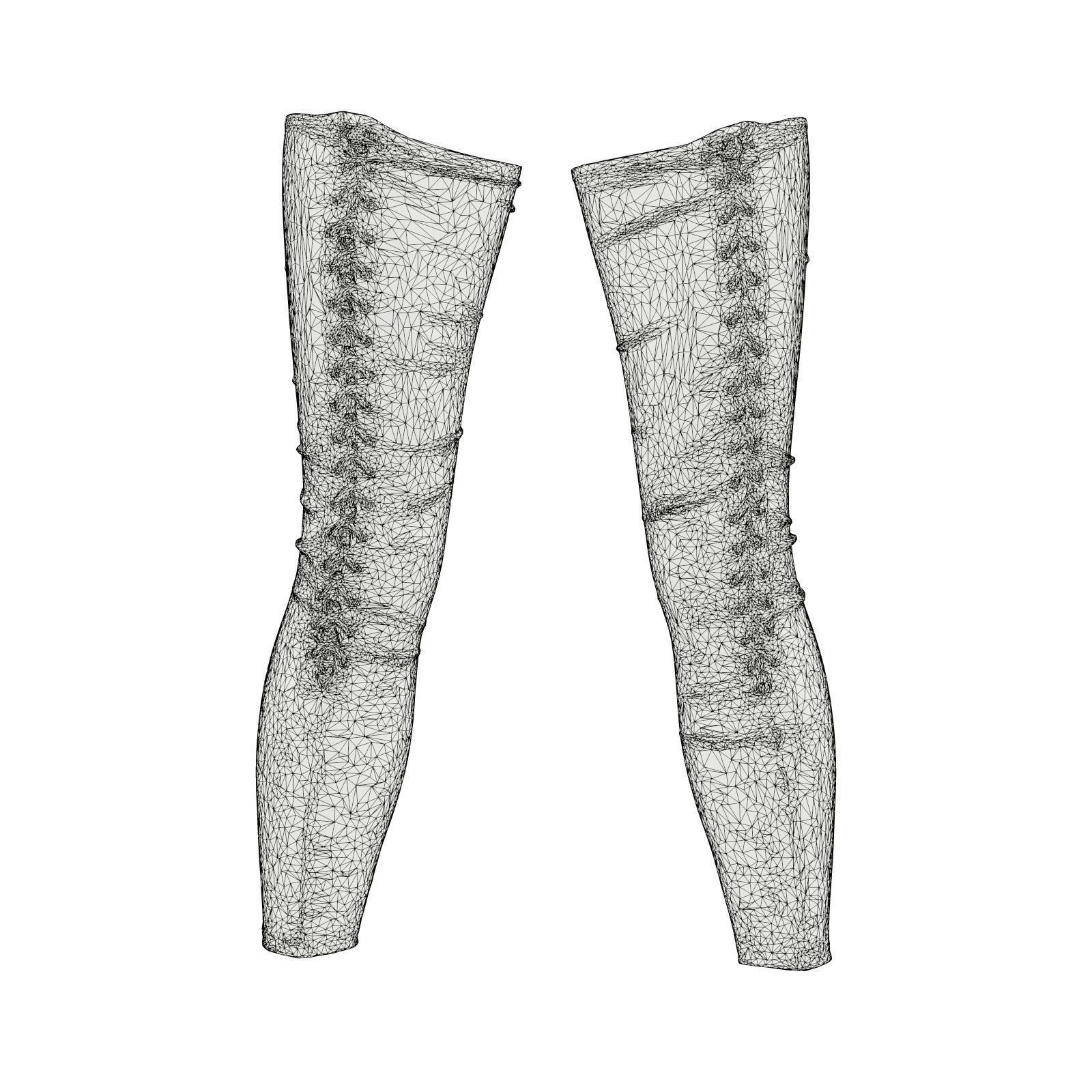 Laced Partial Leggings 3D model_8