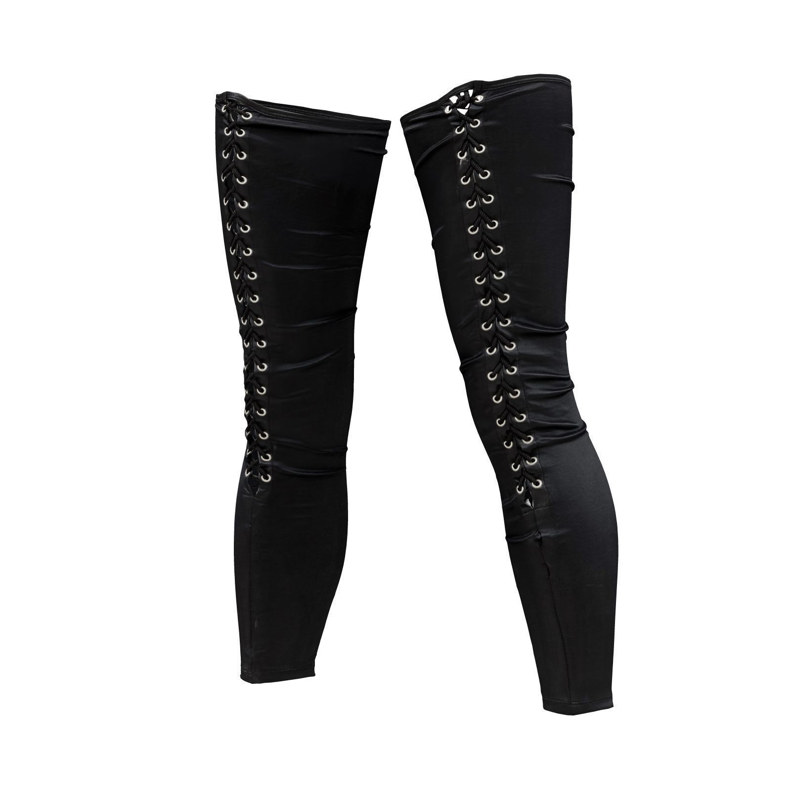 Laced Partial Leggings 3D model_2