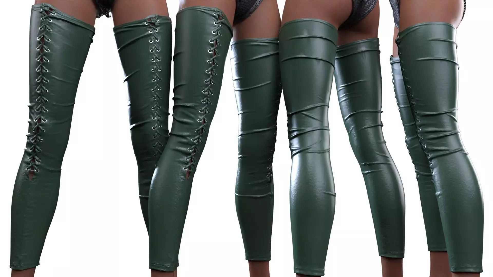 Laced Partial Leggings 3D model_0