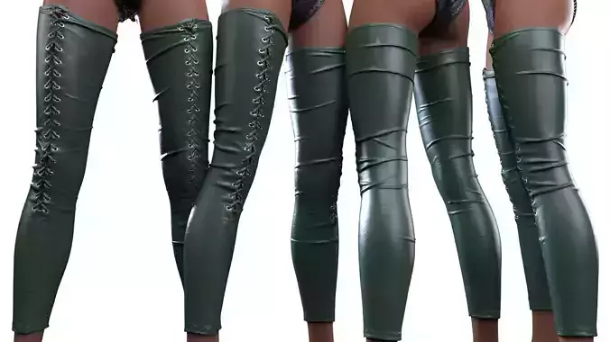 Laced Partial Leggings 3D model