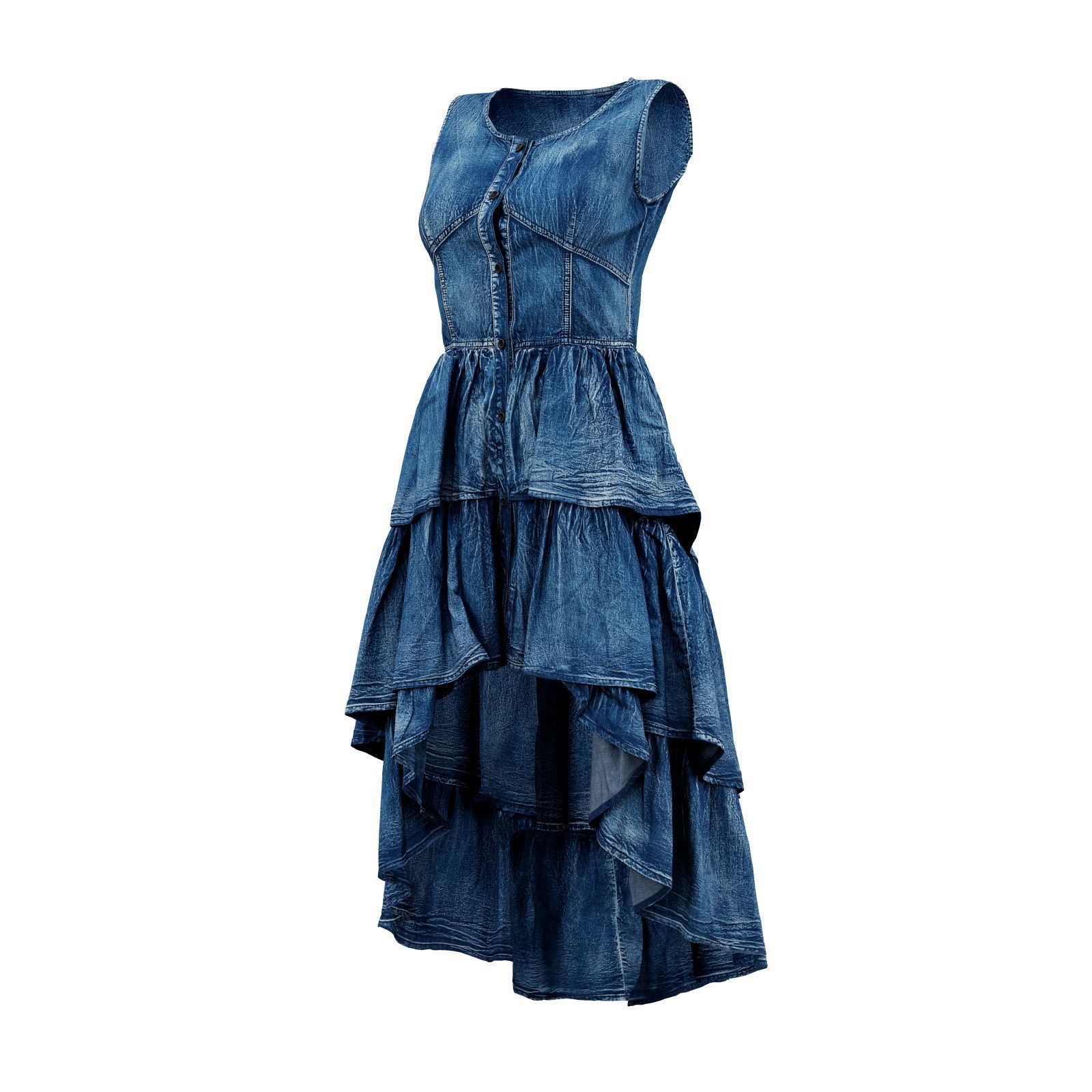 Jeans Layer Dress 3D model_2