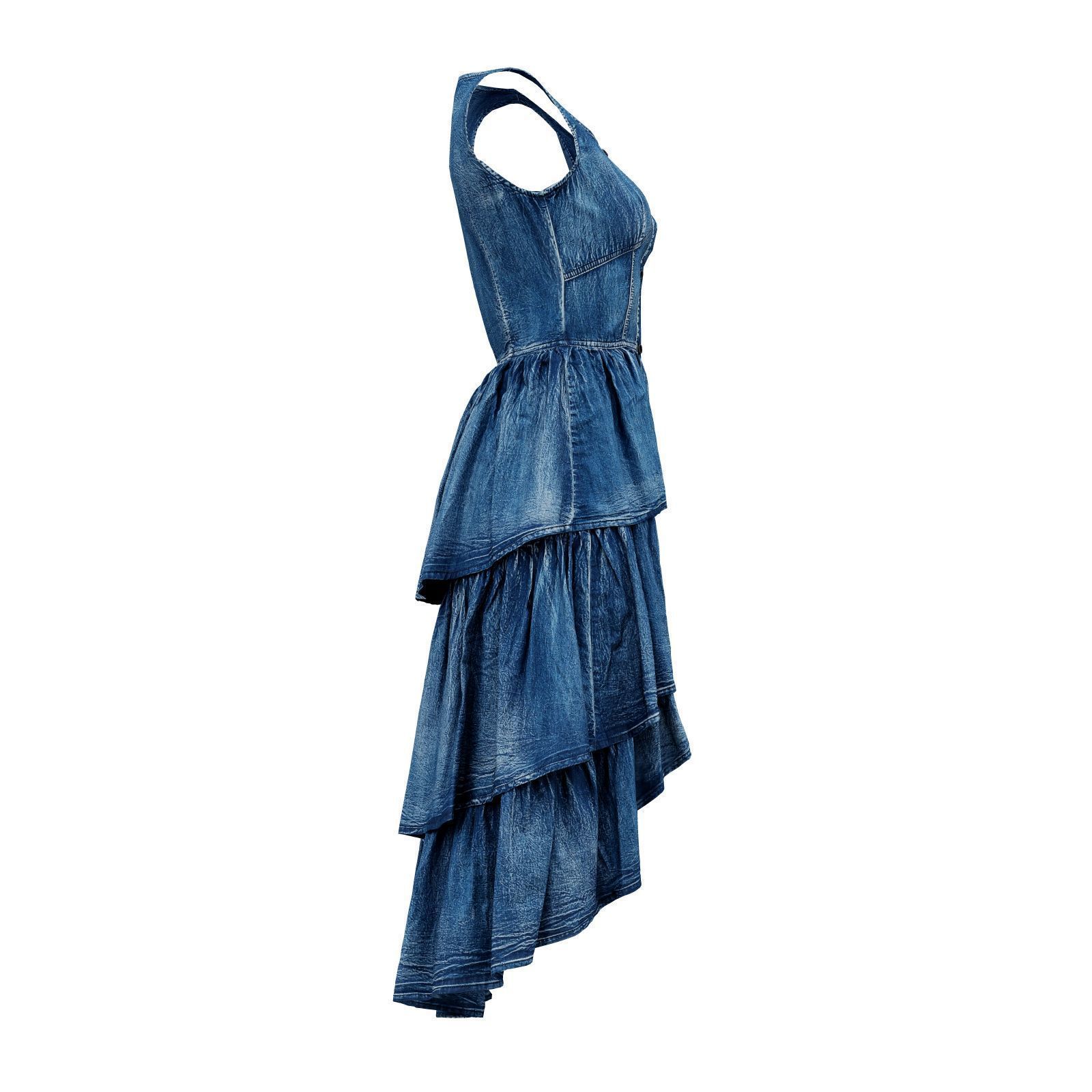 Jeans Layer Dress 3D model_5