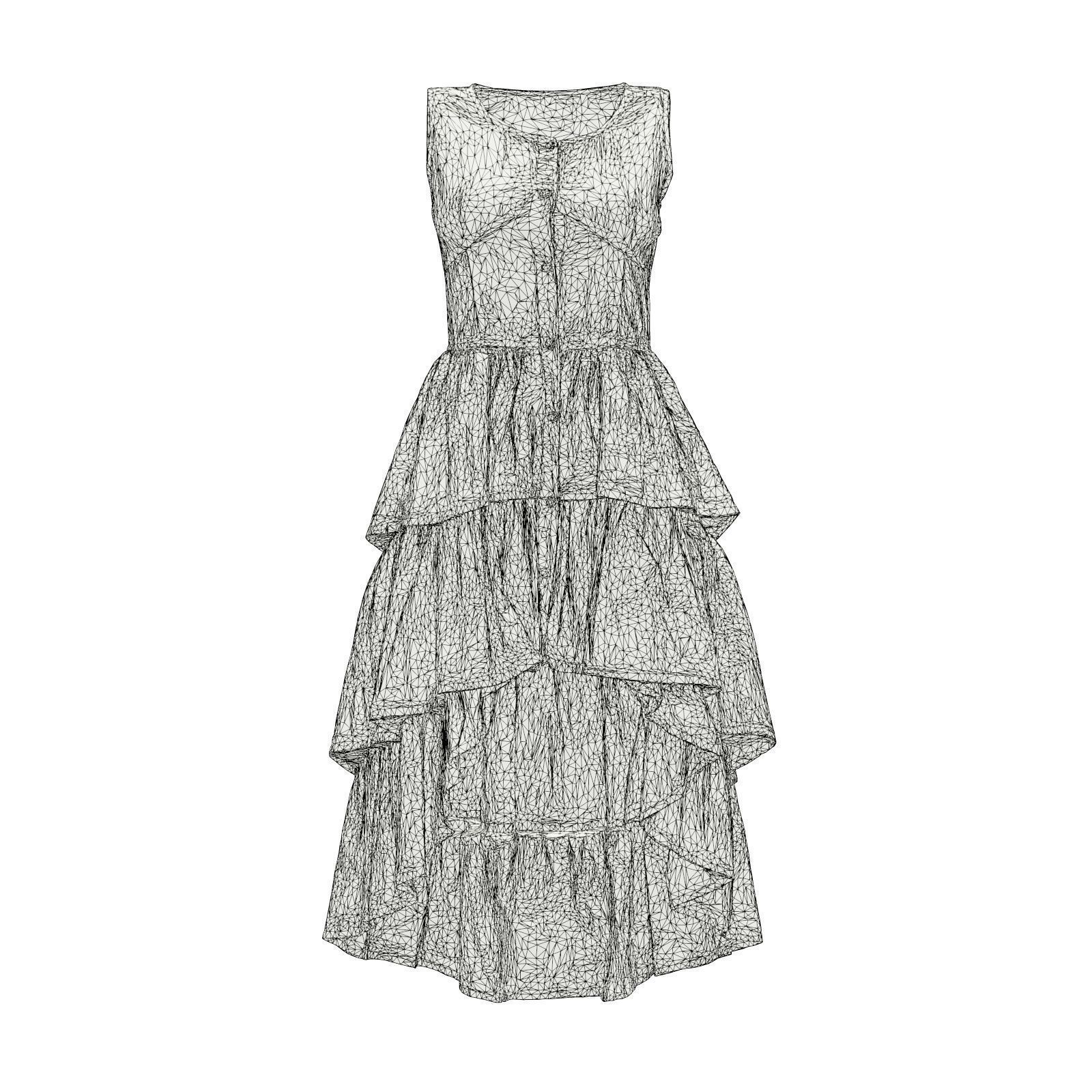 Jeans Layer Dress 3D model_6