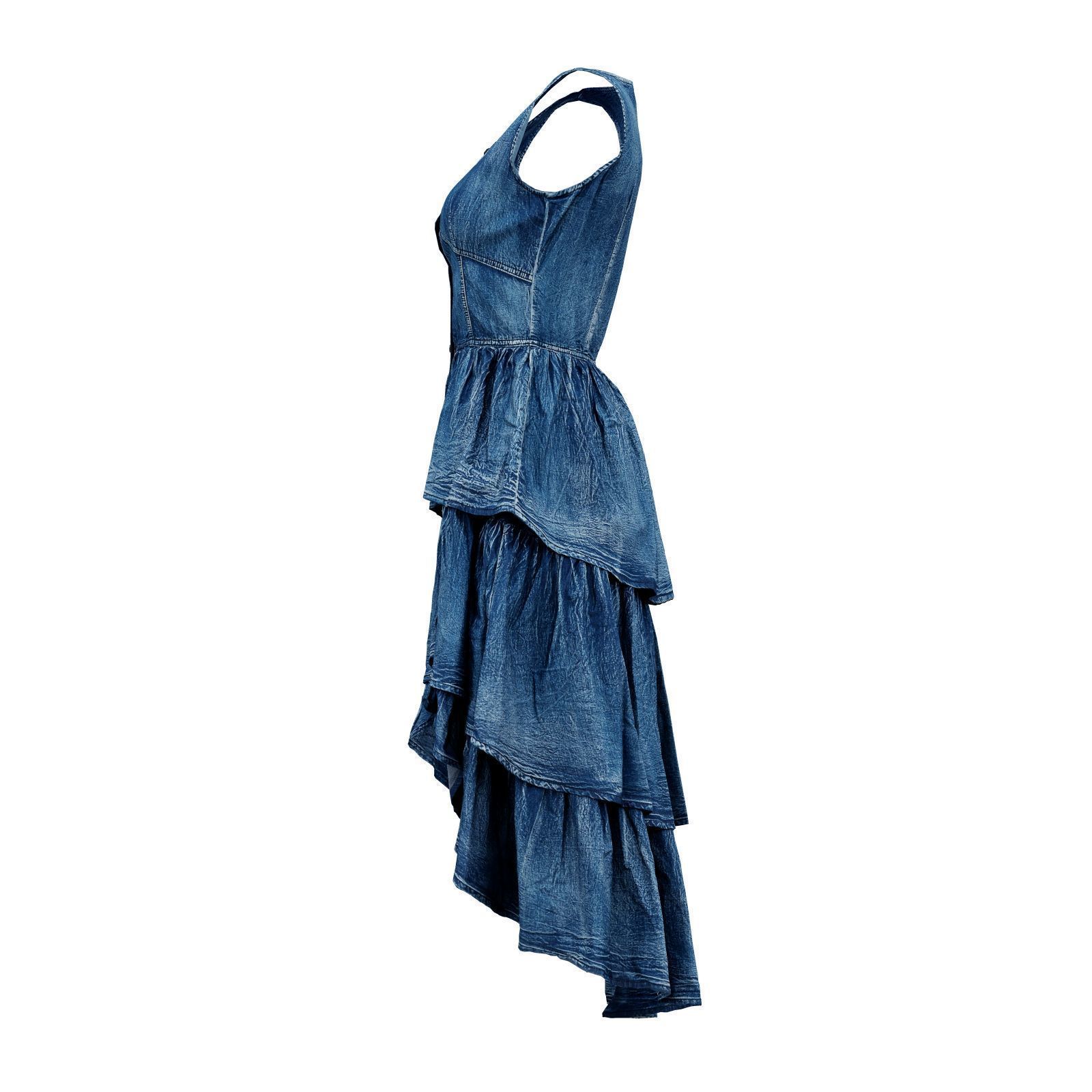 Jeans Layer Dress 3D model_4