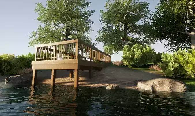 Wooden Deck Free 3D model