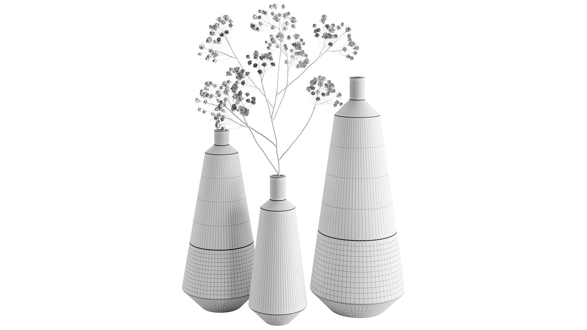 Secos E Molhados Vases Wood And Glass Modell 02 3D model_1