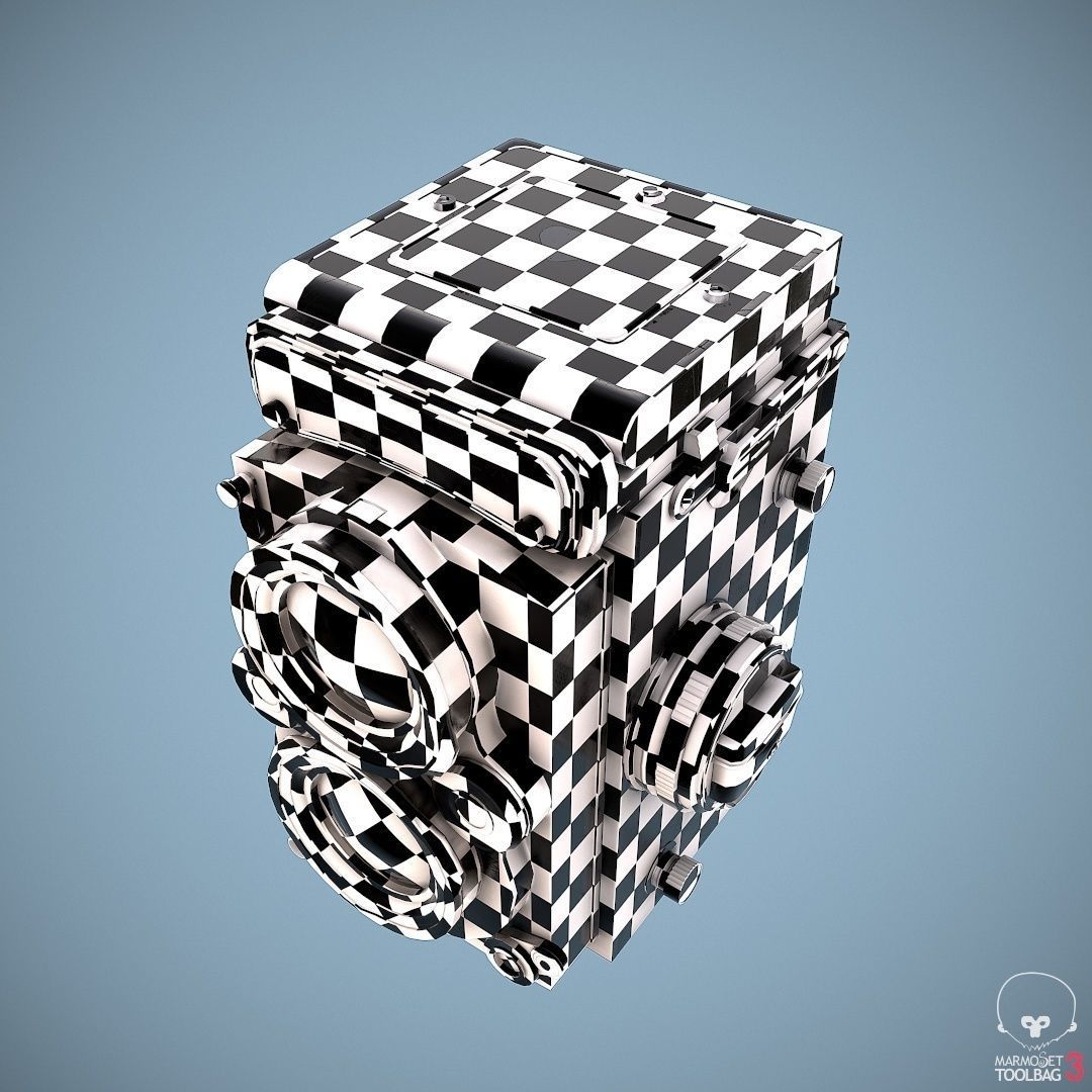 PBR Rolleiflex Camera Low-poly 3D model_11