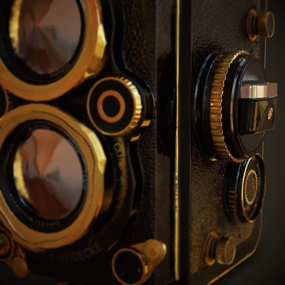 PBR Rolleiflex Camera Low-poly 3D model_8