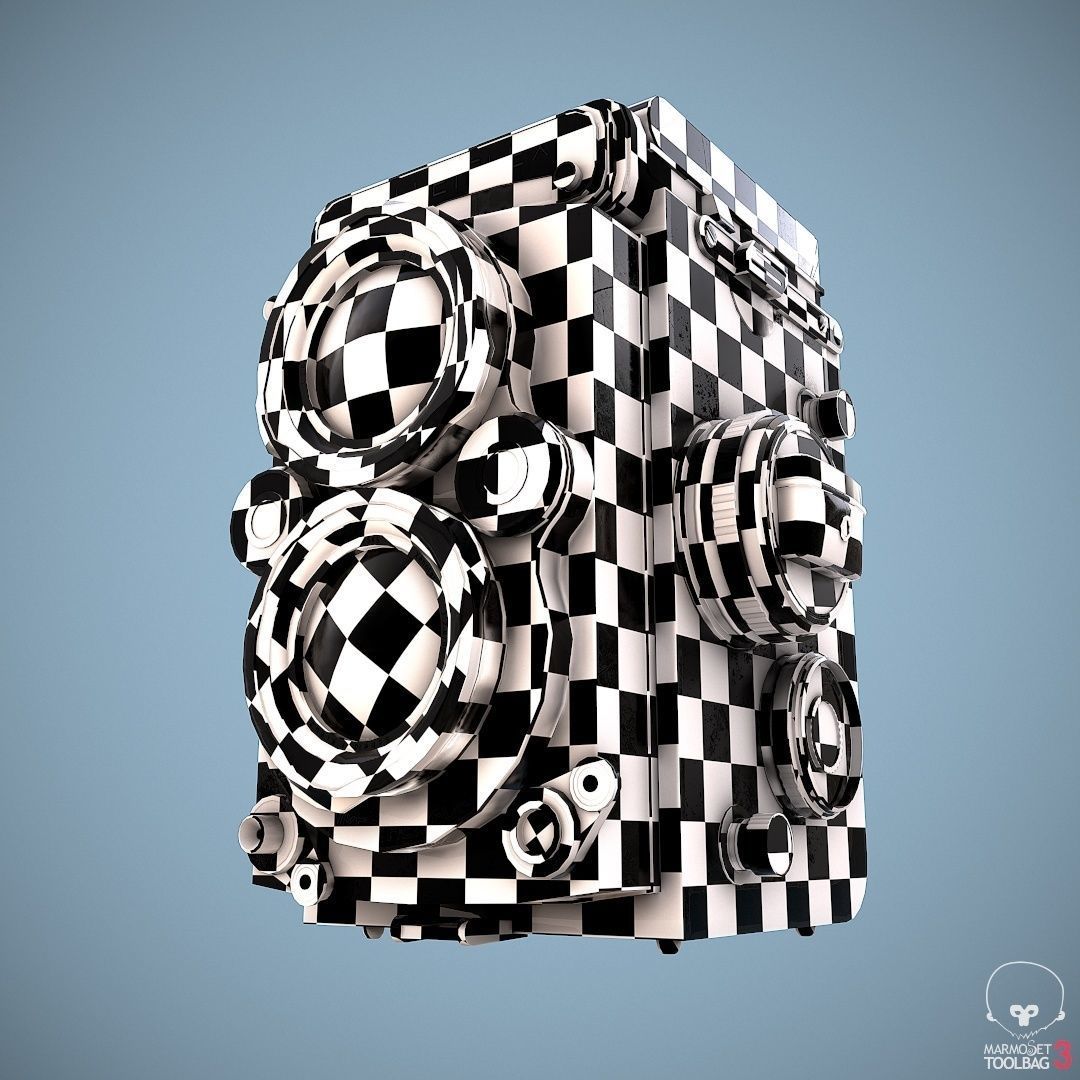 PBR Rolleiflex Camera Low-poly 3D model_12