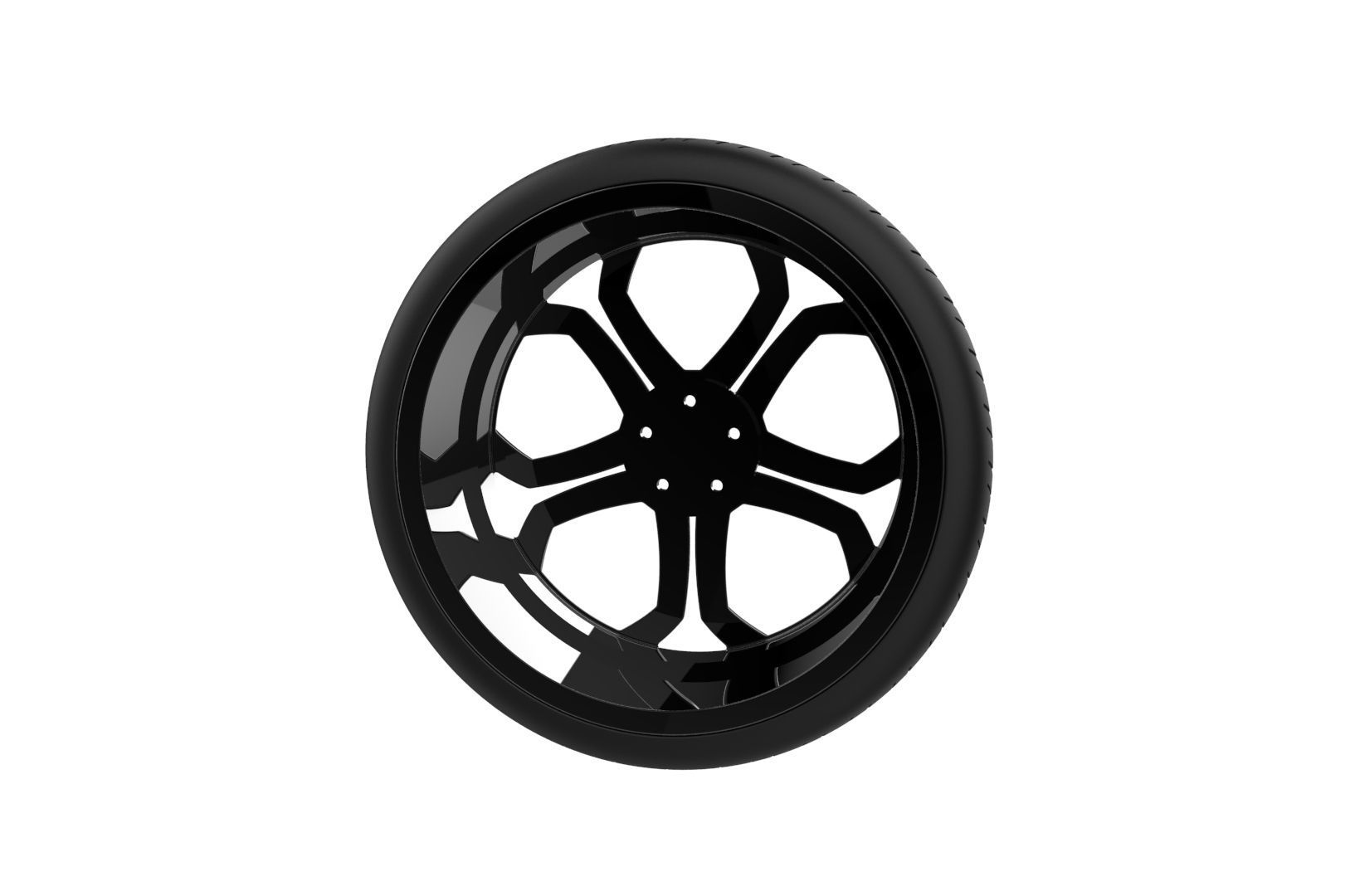 Car Wheels Rims Set Kit 3D print model_5