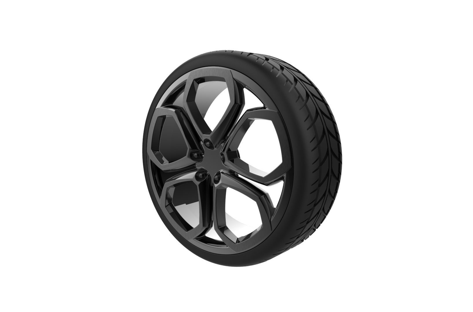 Car Wheels Rims Set Kit 3D print model_3