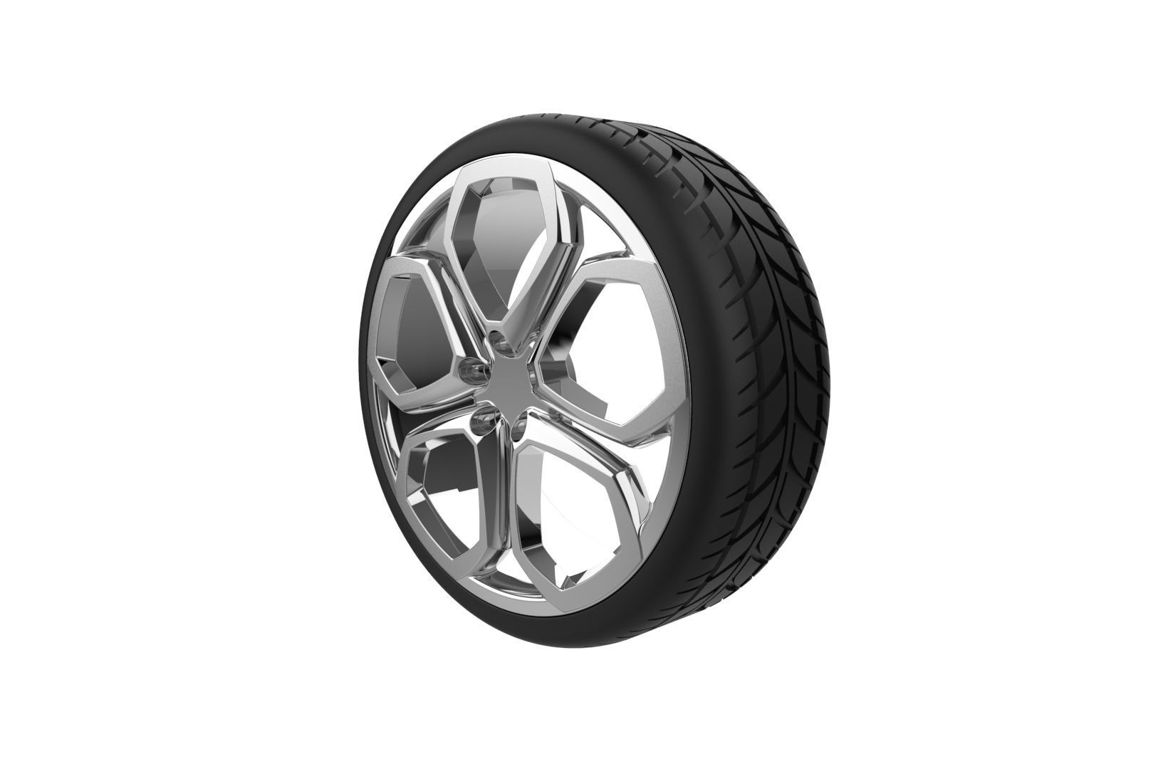 Car Wheels Rims Set Kit 3D print model_7