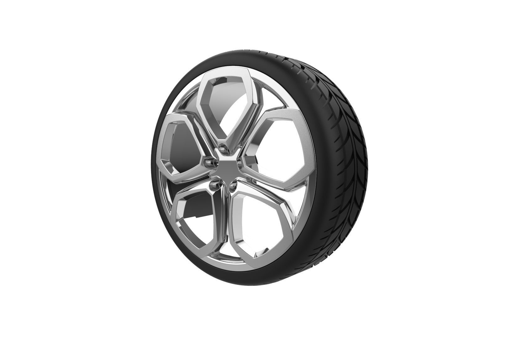 Car Wheels Rims Set Kit 3D print model_8