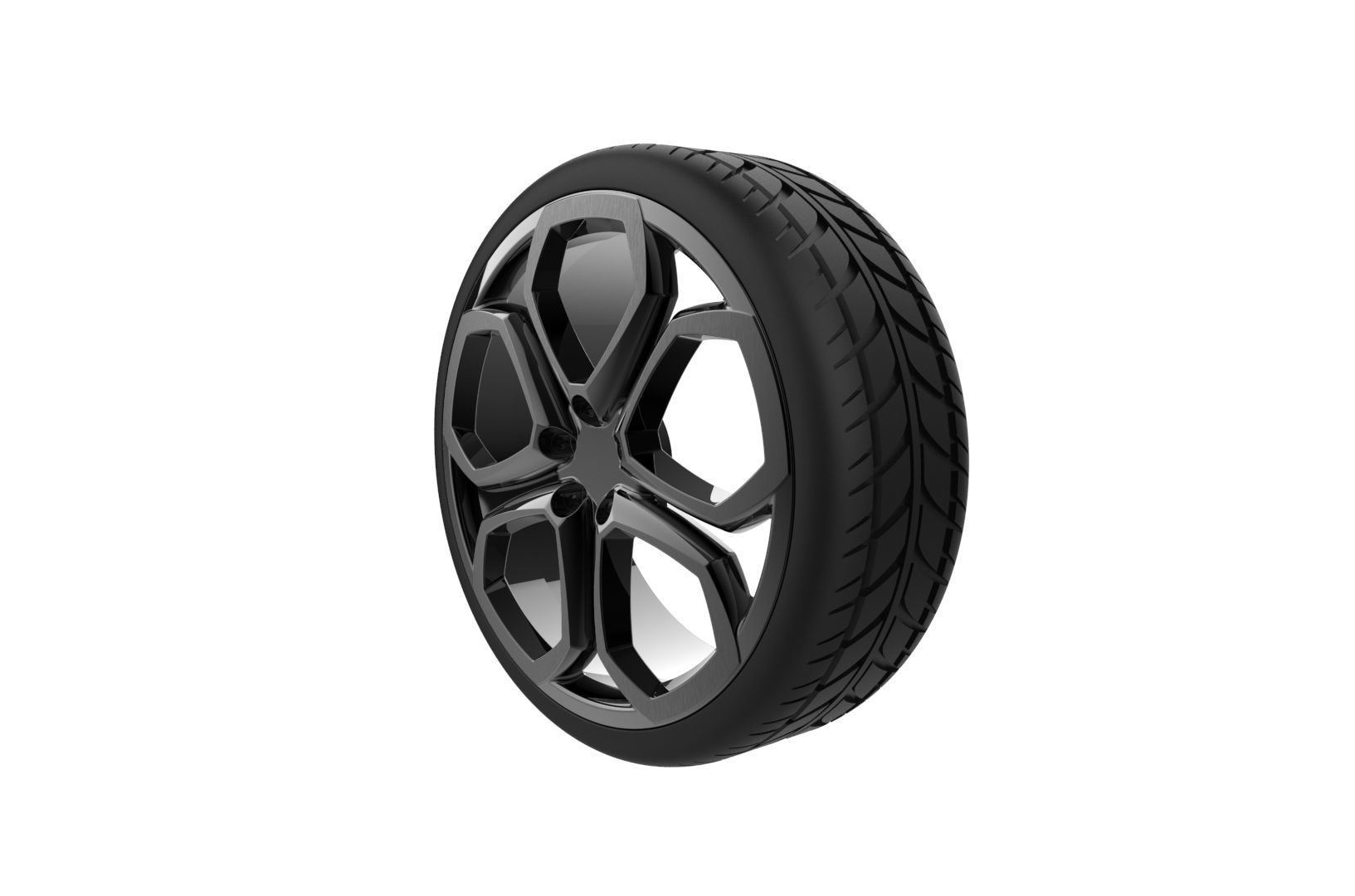 Car Wheels Rims Set Kit 3D print model_4