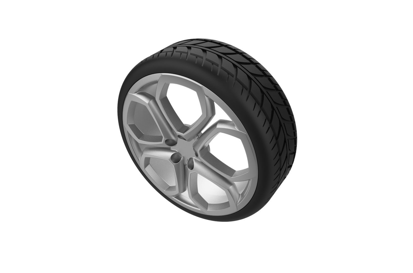 Car Wheels Rims Set Kit 3D print model_6