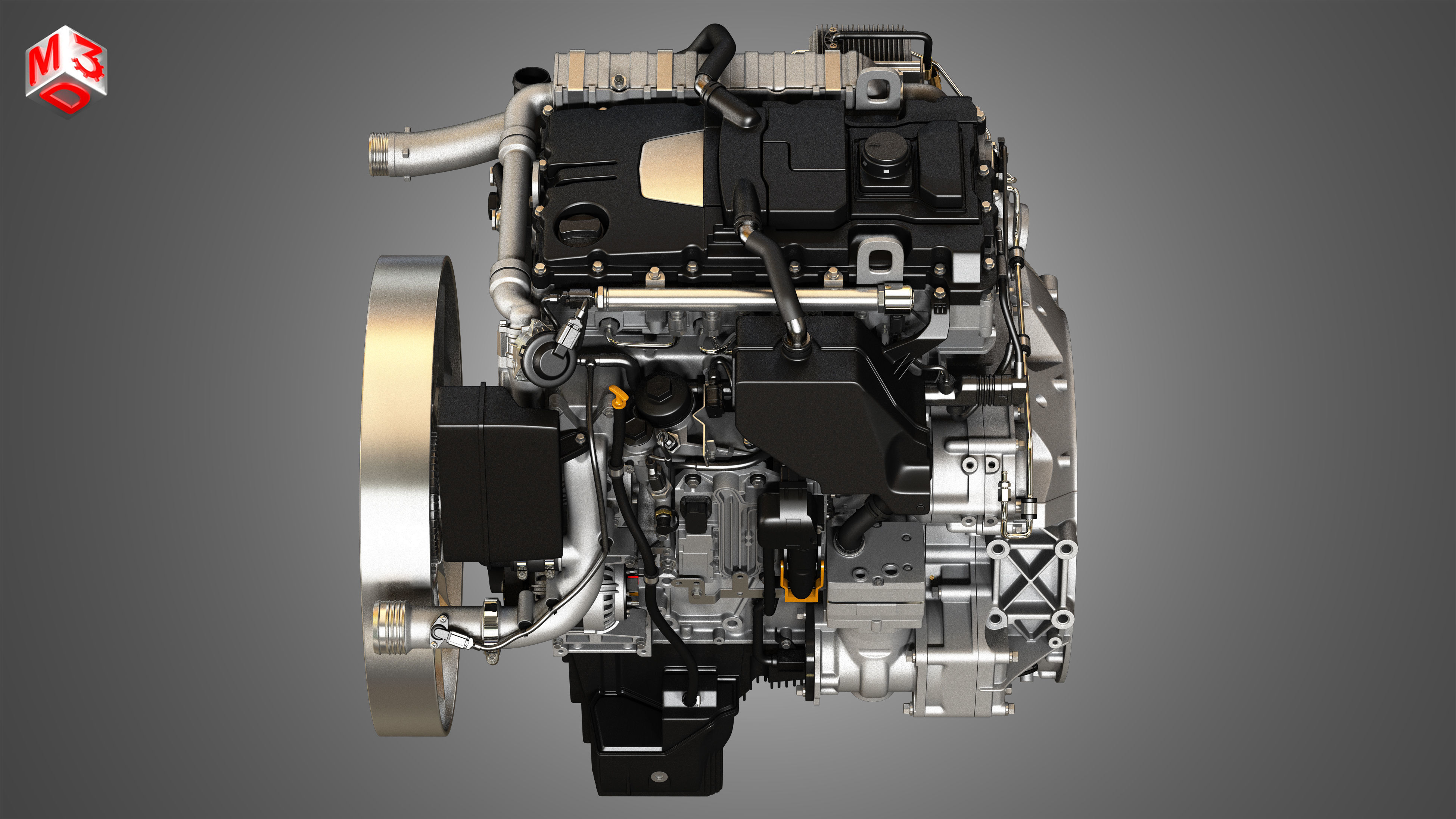 OM934 Medium Duty Engine - 4 Cylinder Diesel Engine 3D model_17