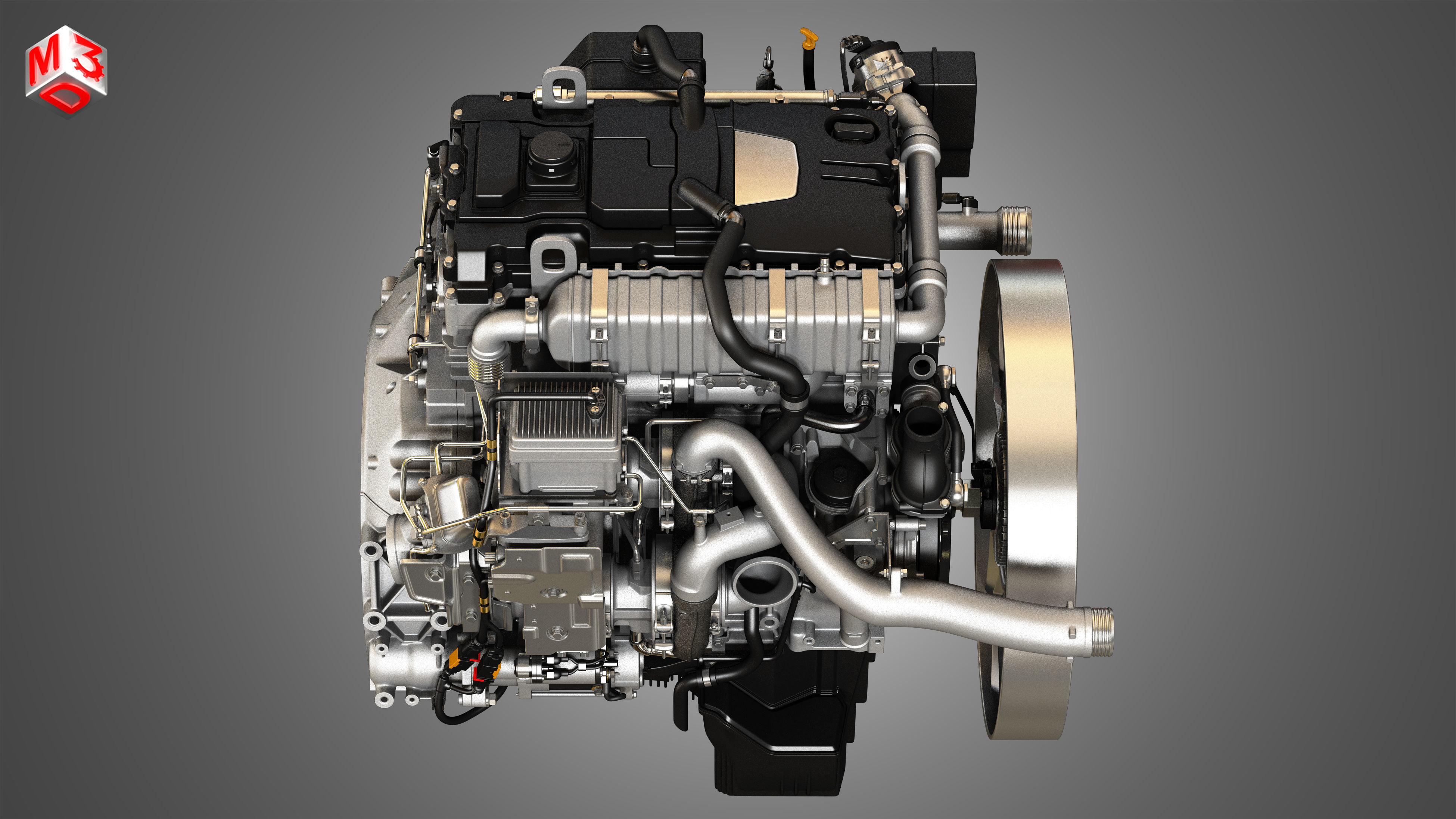 OM934 Medium Duty Engine - 4 Cylinder Diesel Engine 3D model_18