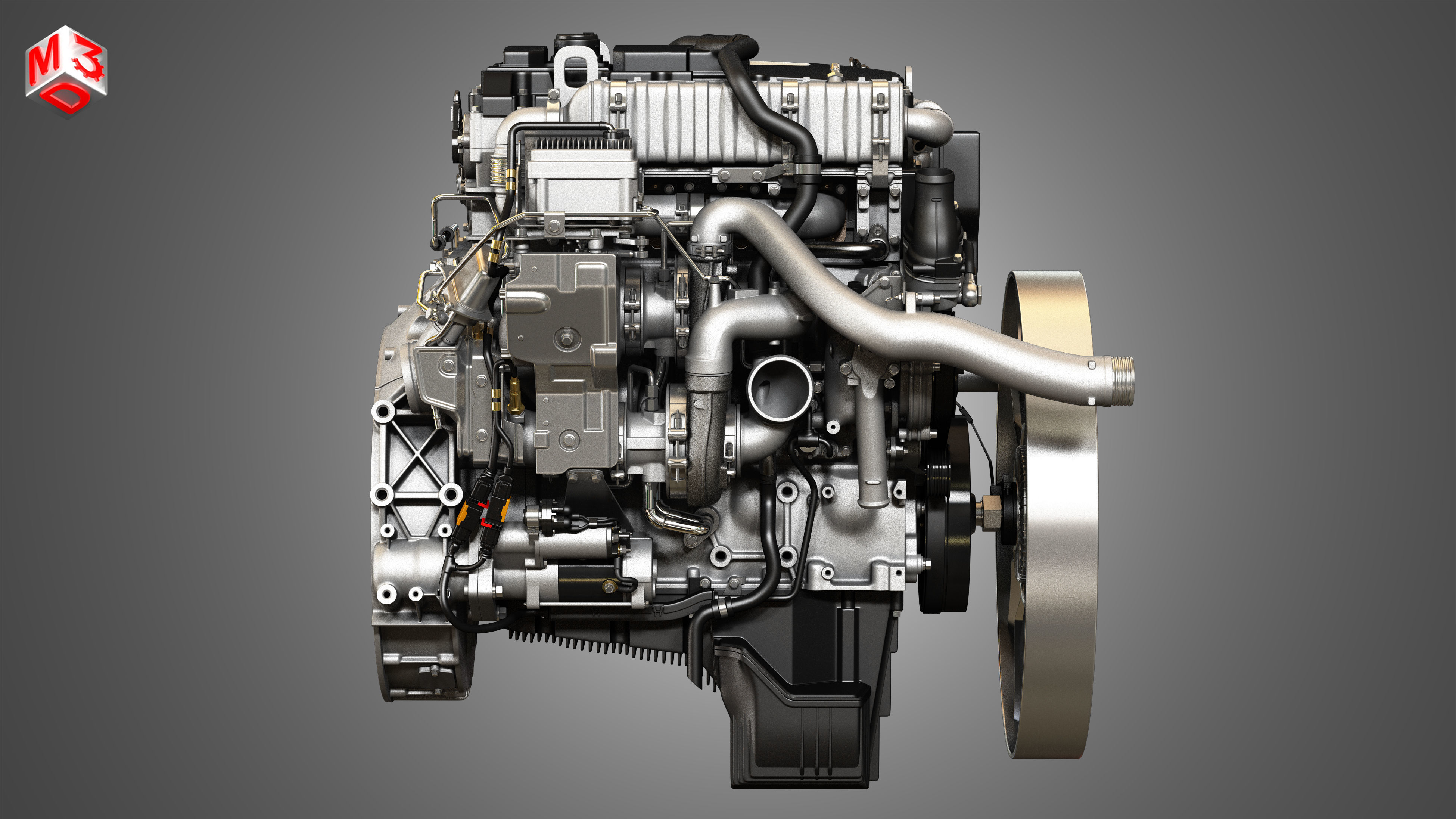 OM934 Medium Duty Engine - 4 Cylinder Diesel Engine 3D model_12