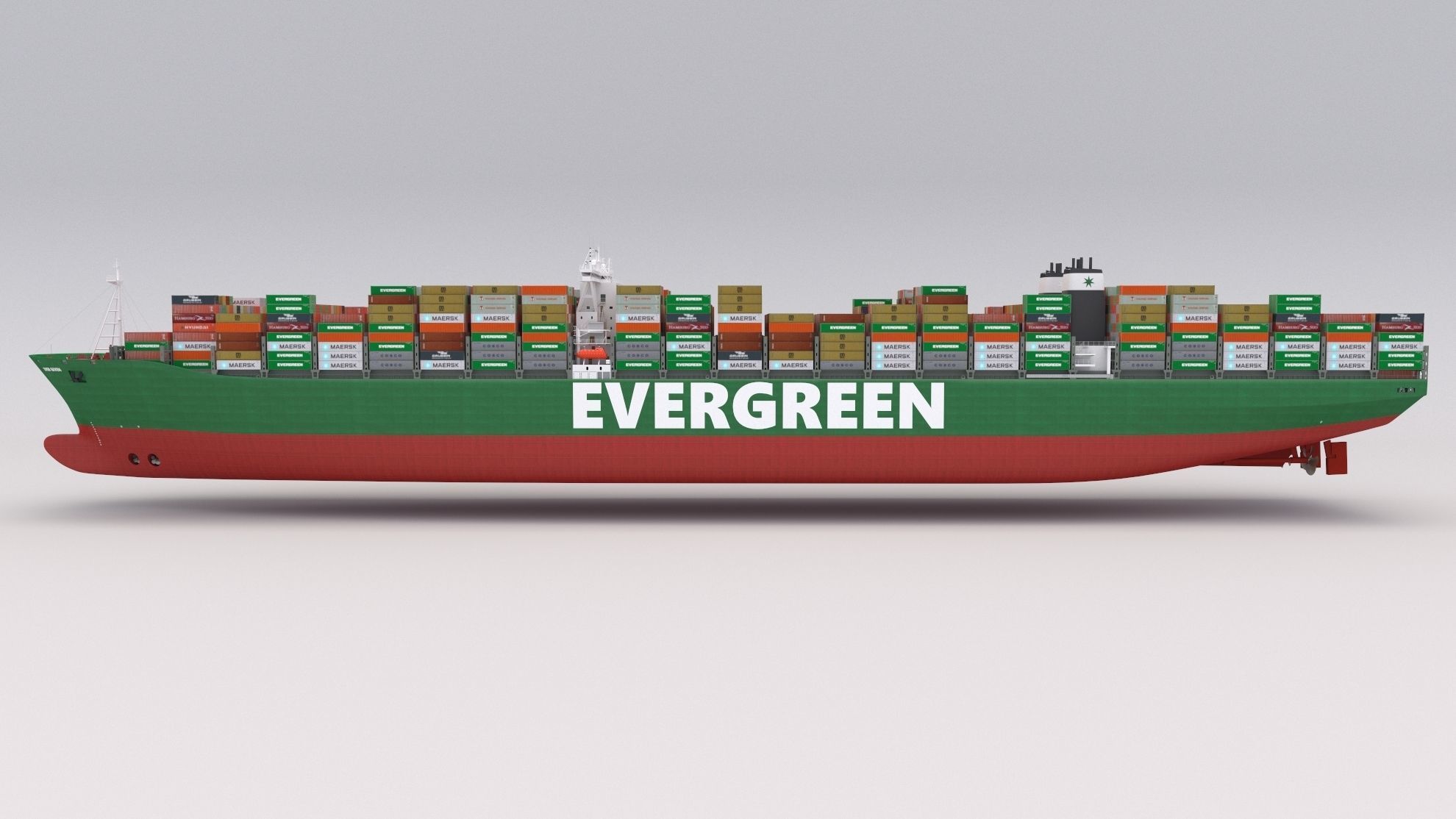 Ever Given Evergreen Container Ship 3D model_3