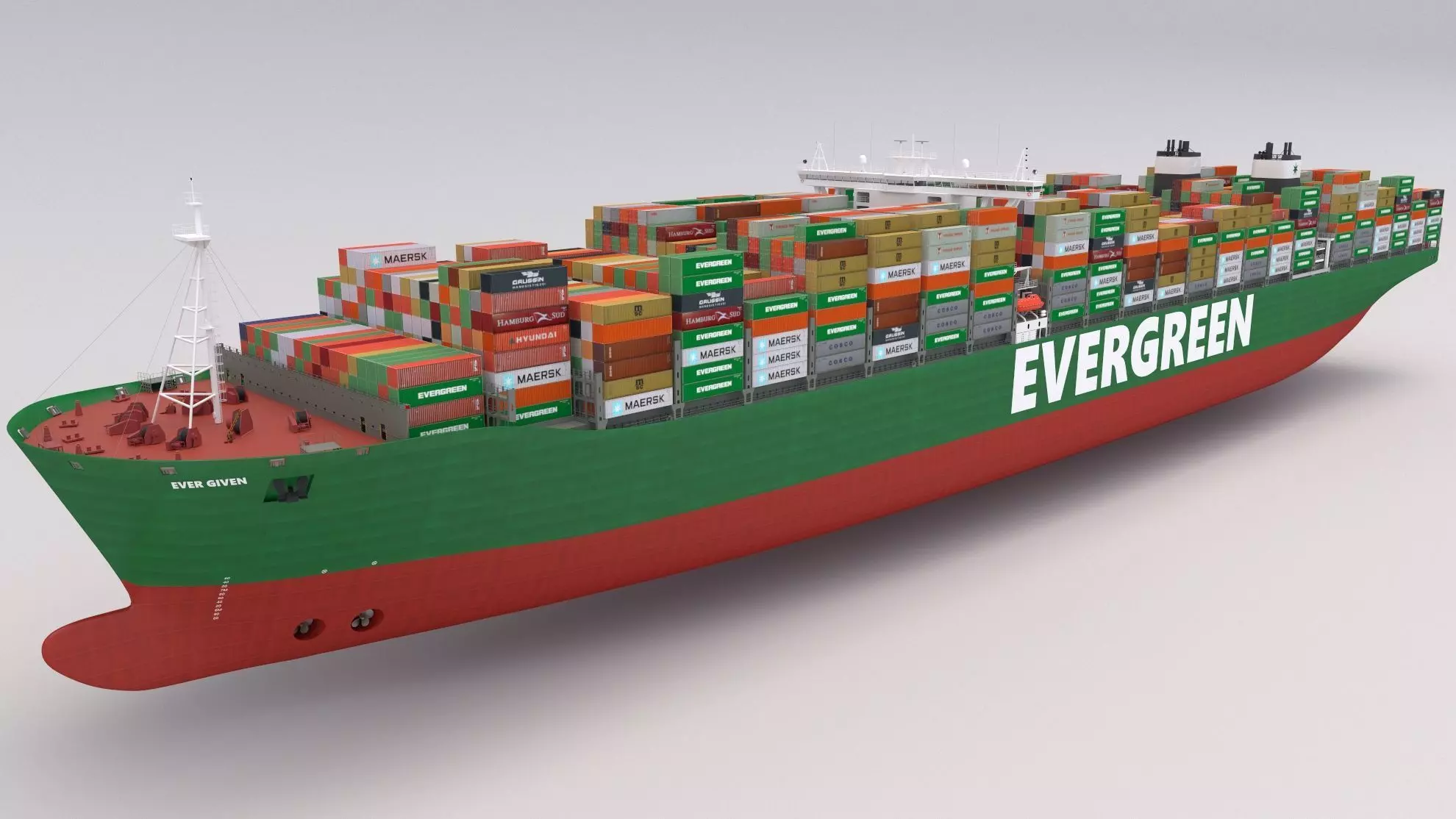 Ever Given Evergreen Container Ship 3D model_0