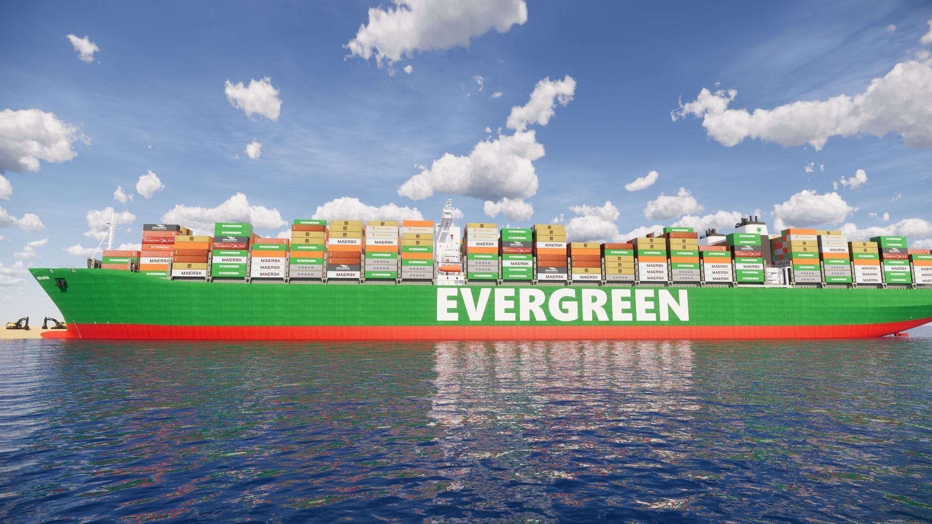 Ever Given Evergreen Container Ship 3D model_5