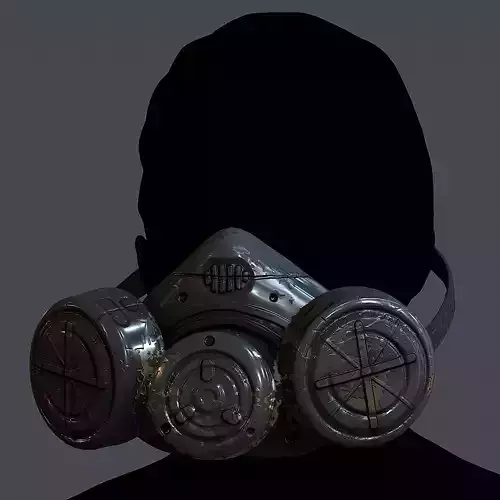 Gas mask helmet 3d model scifi Low-poly Low-poly 3D model