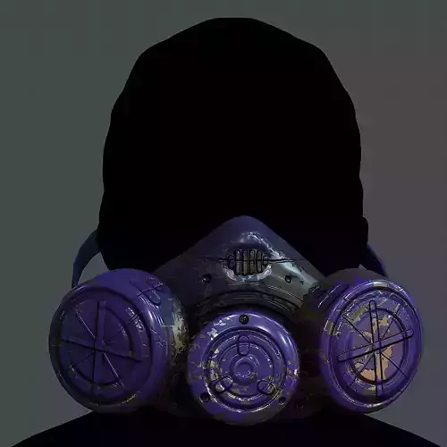 Gas mask helmet 3d model scifi Low-poly Low-poly 3D model