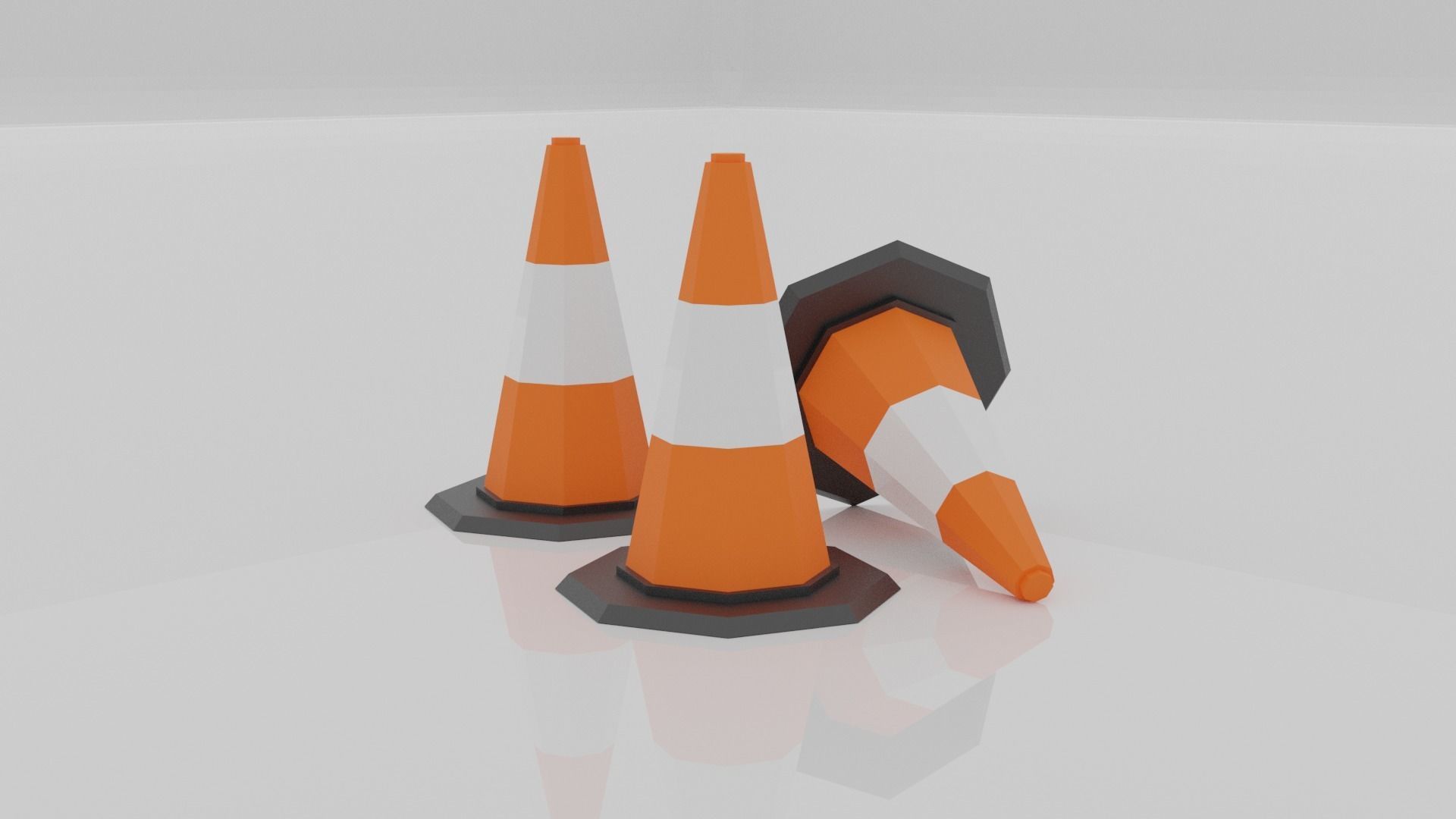Traffic Cone Free low-poly 3D model_2