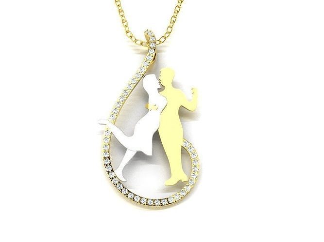 Diamond Jewelry Love Pendant 3D print model