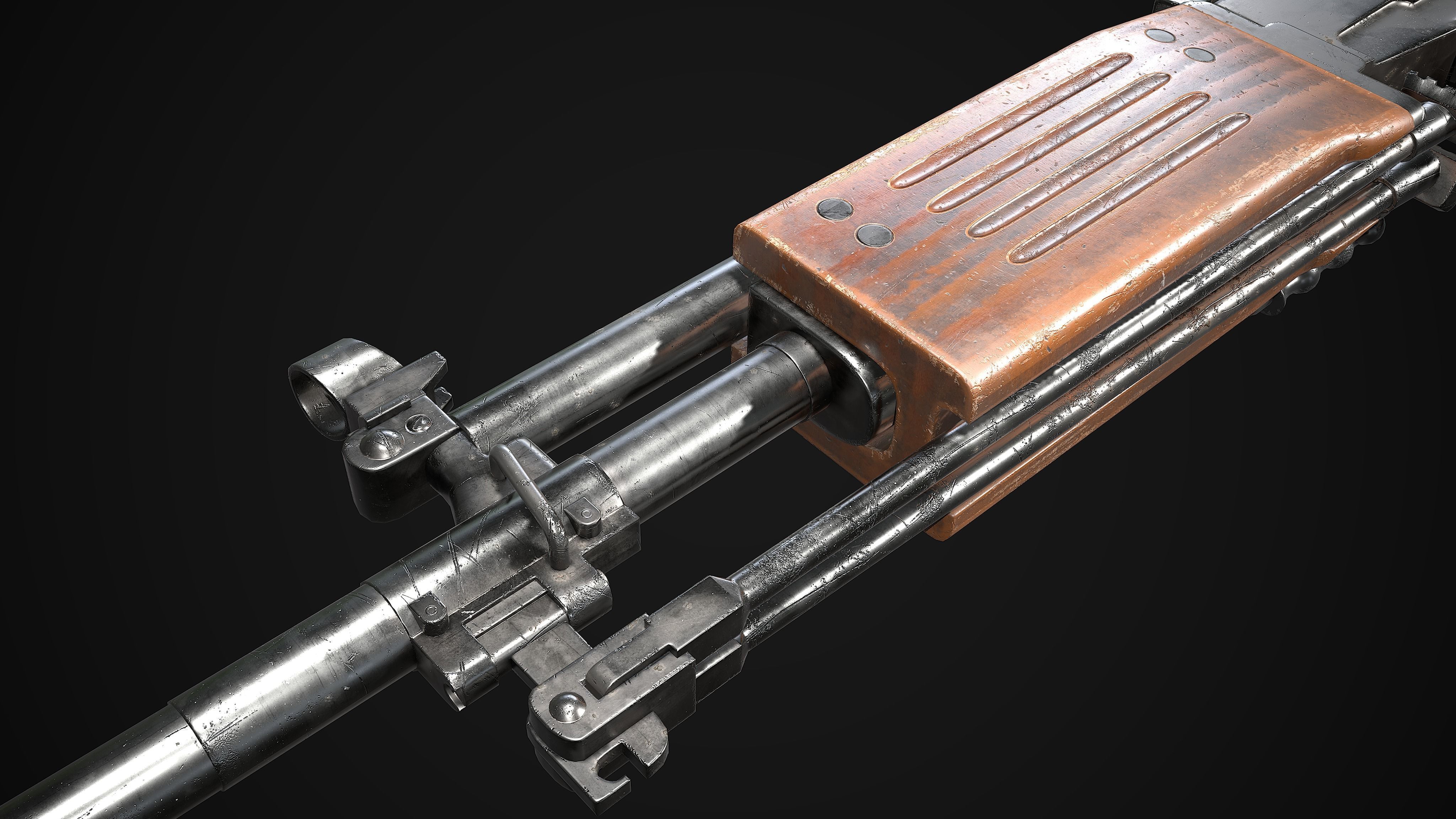 Galil ARM imi lowpoly gun Low-poly 3D model_6