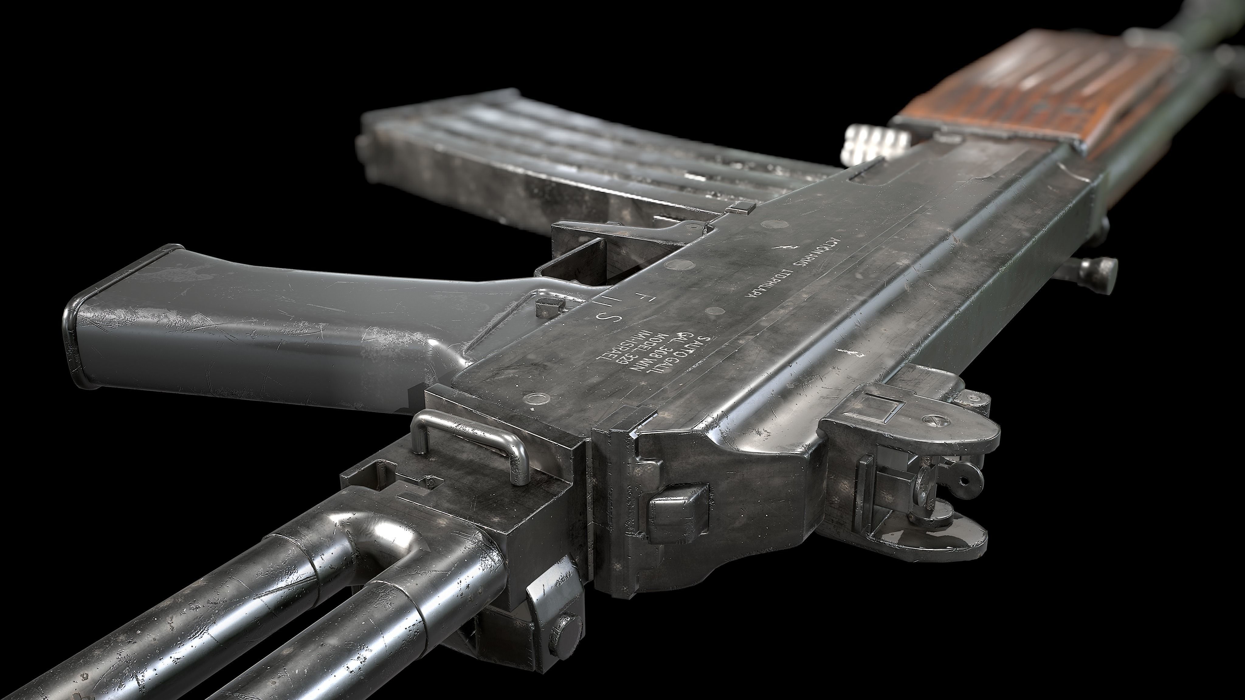 Galil ARM imi lowpoly gun Low-poly 3D model_4