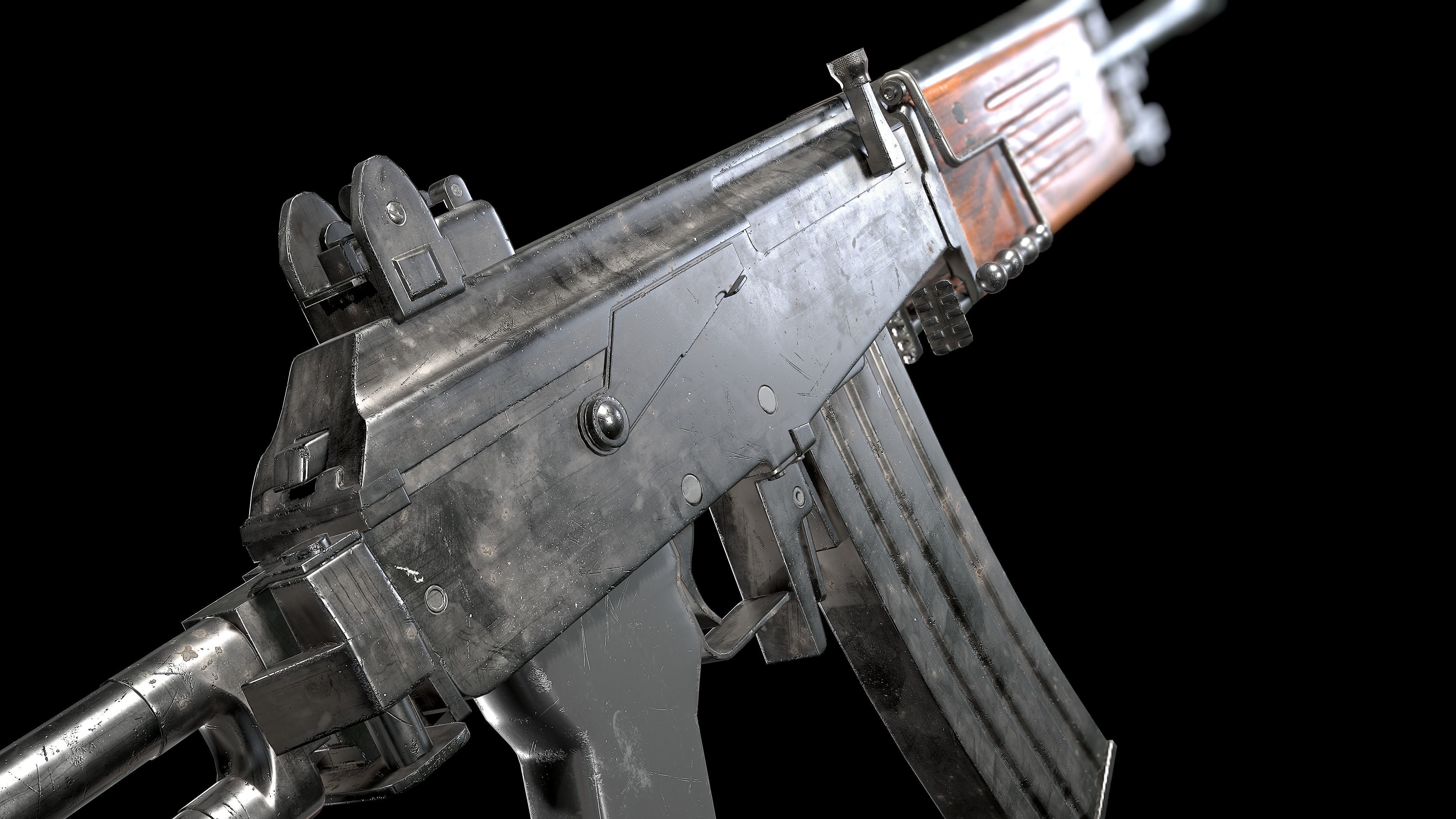 Galil ARM imi lowpoly gun Low-poly 3D model_2