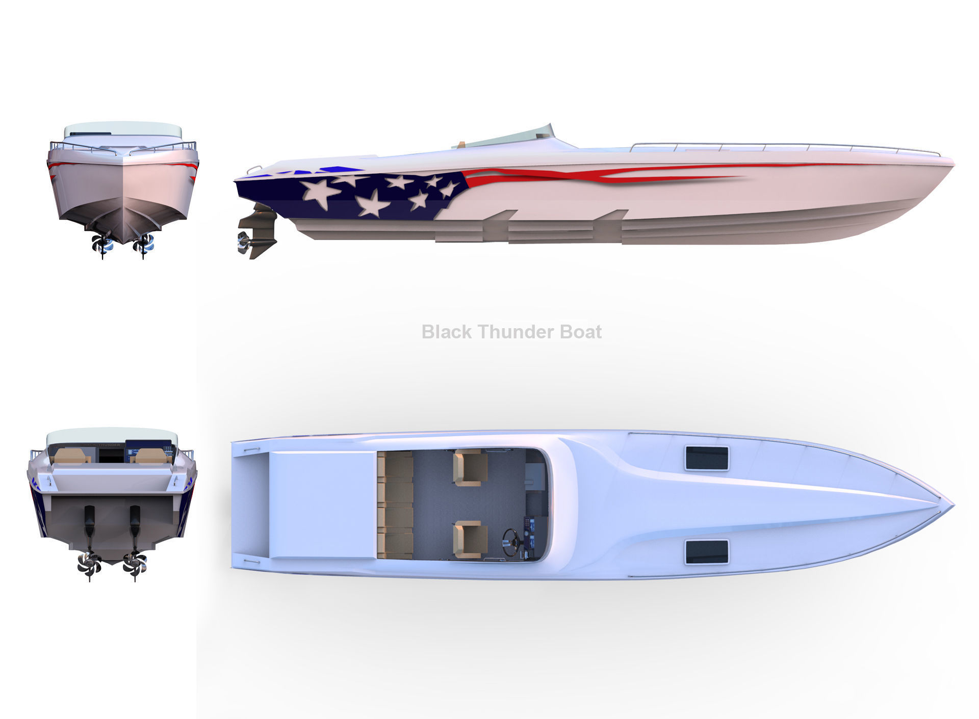 Black Thunder Boat 3D model_4