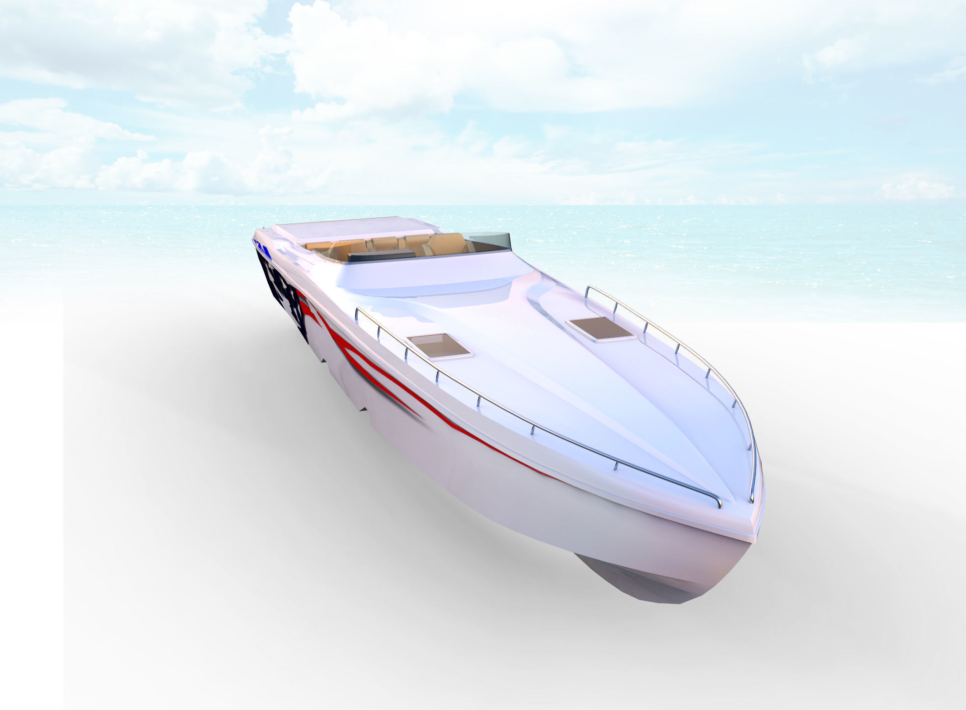 Black Thunder Boat 3D model_3