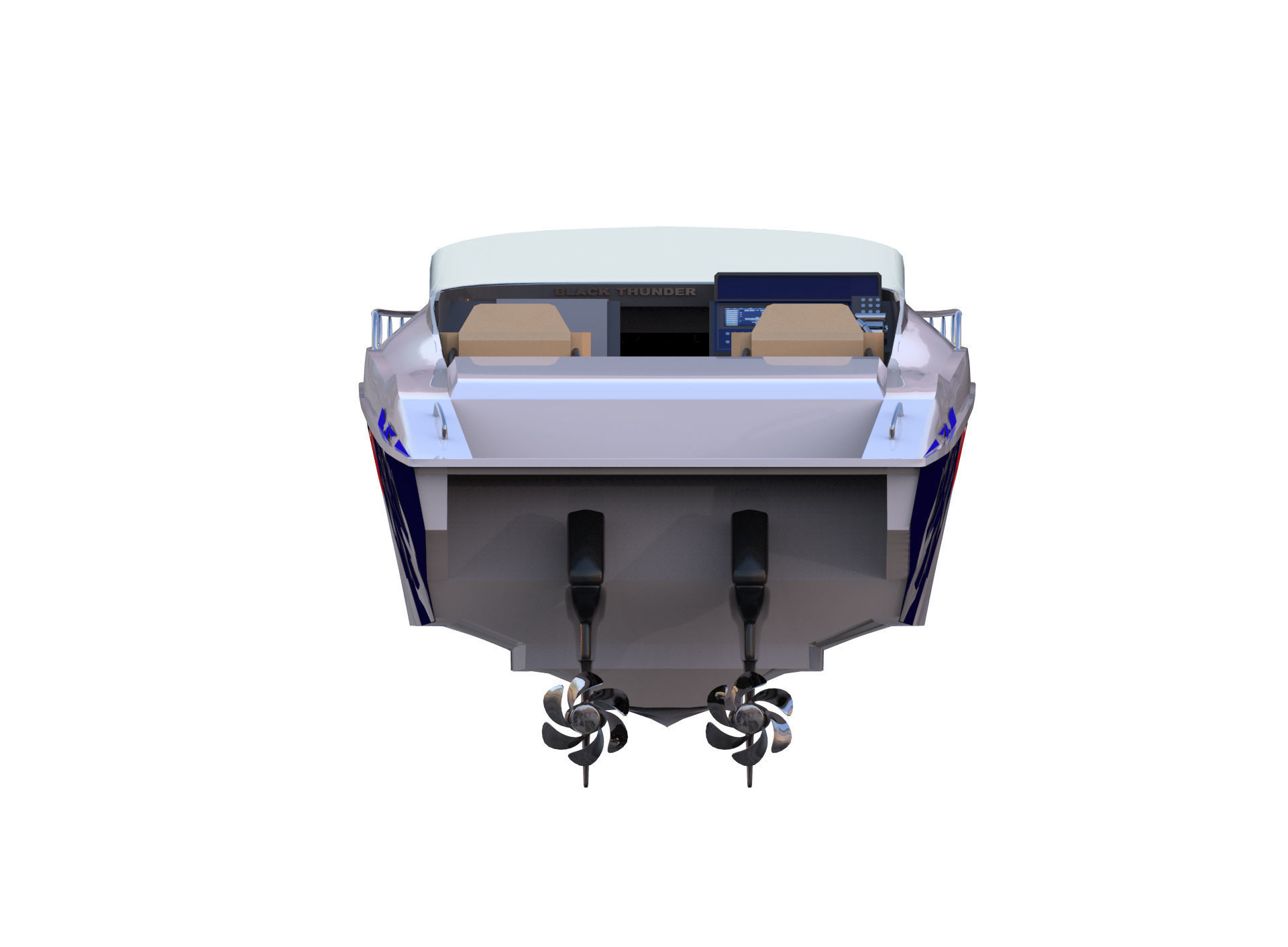 Black Thunder Boat 3D model_10