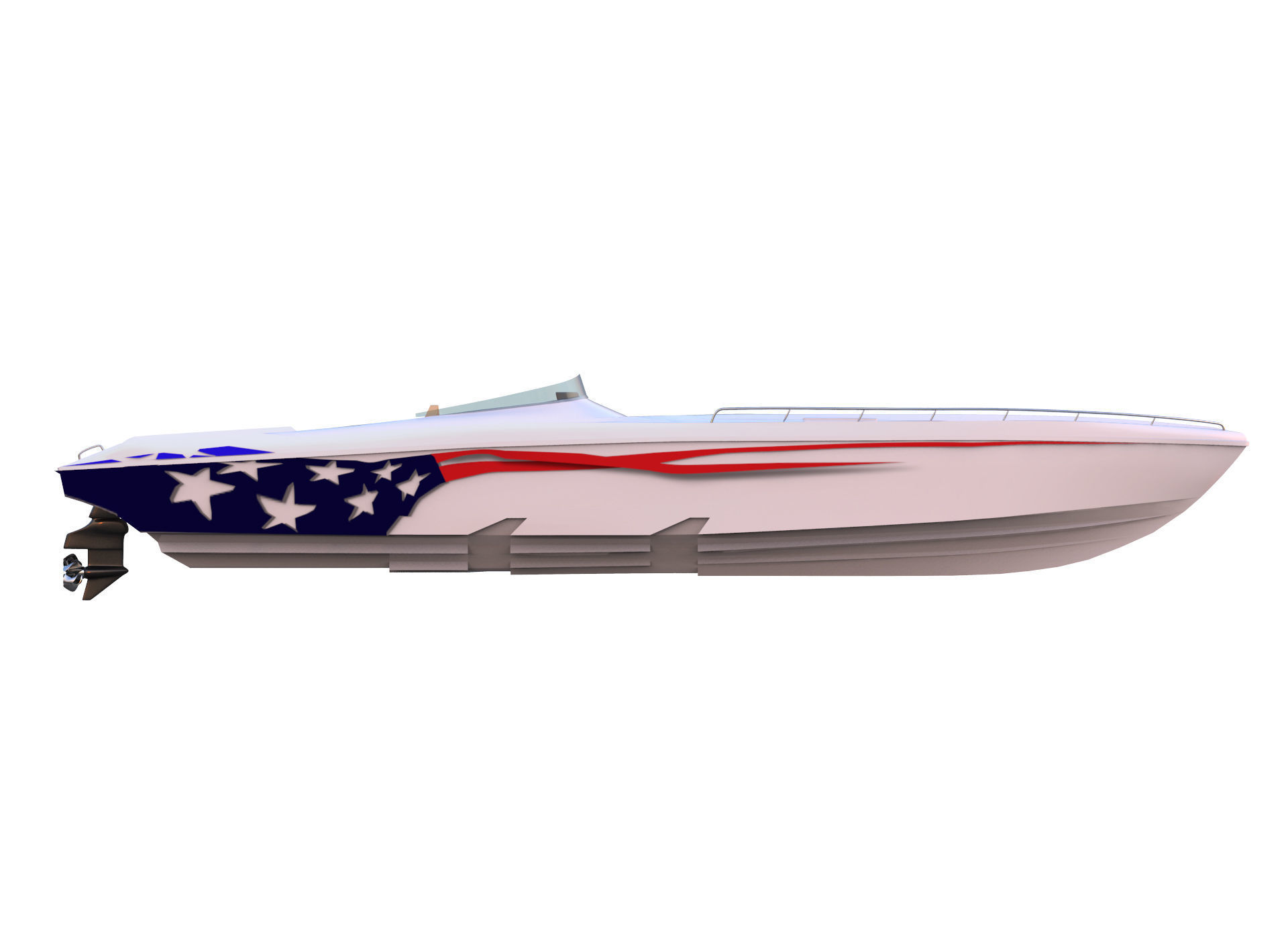 Black Thunder Boat 3D model_8