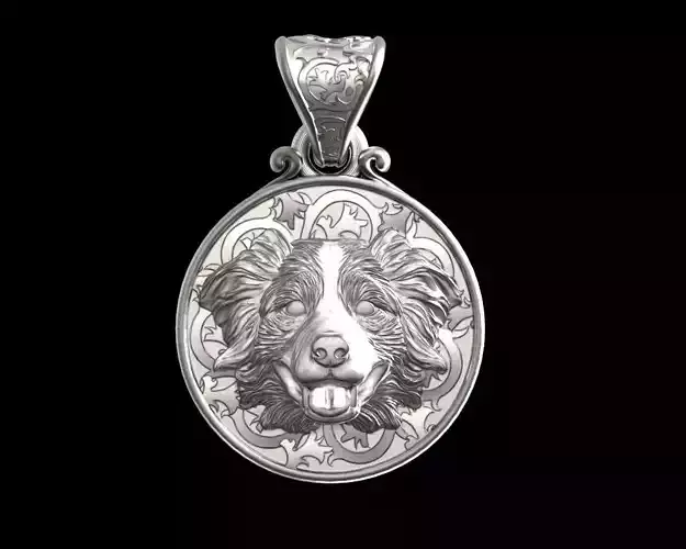 Dog Australian shepherd pendant 3D print model