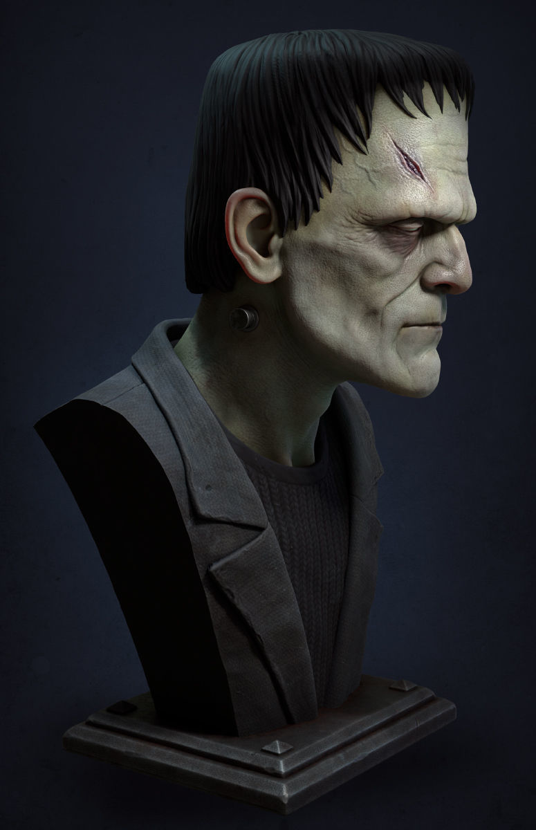 Frankenstein Monster Bust 3D print model_4