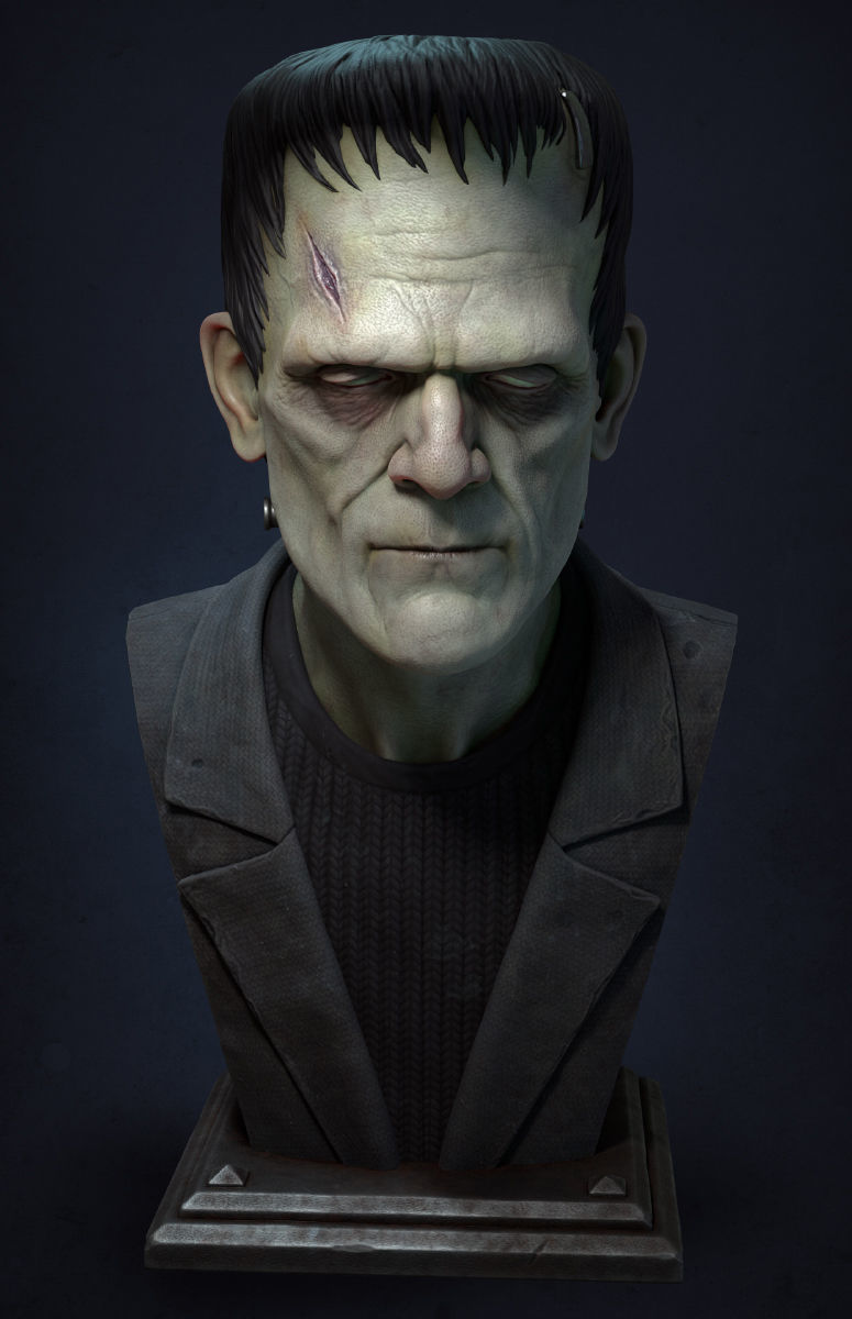 Frankenstein Monster Bust 3D print model_3