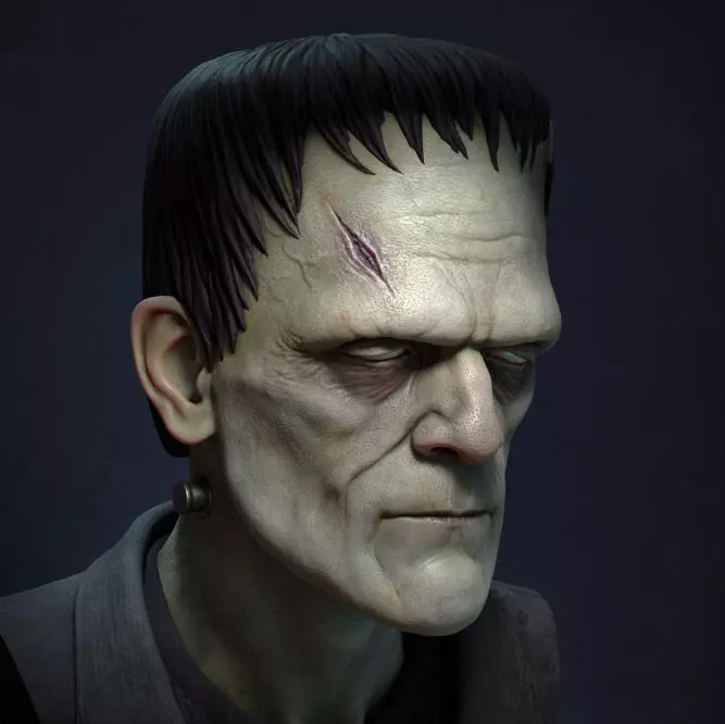 Frankenstein Monster Bust 3D print model_0
