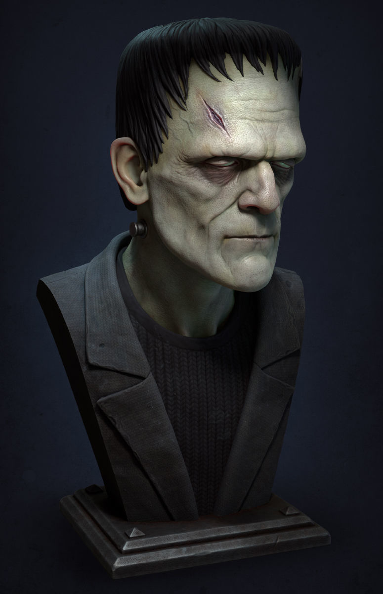 Frankenstein Monster Bust 3D print model_2