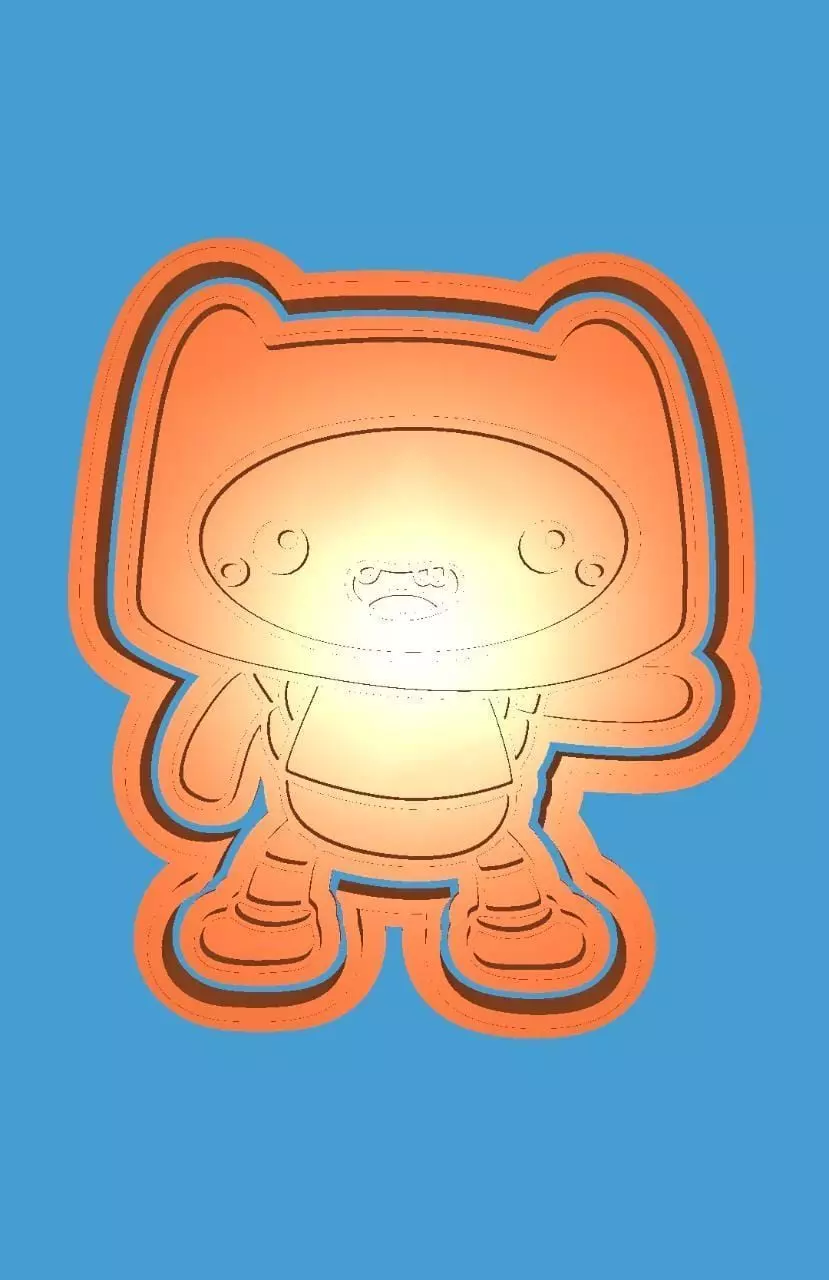 MakeIT Advanture Times Cookie Cutter Finn The Human With Frame 3D model